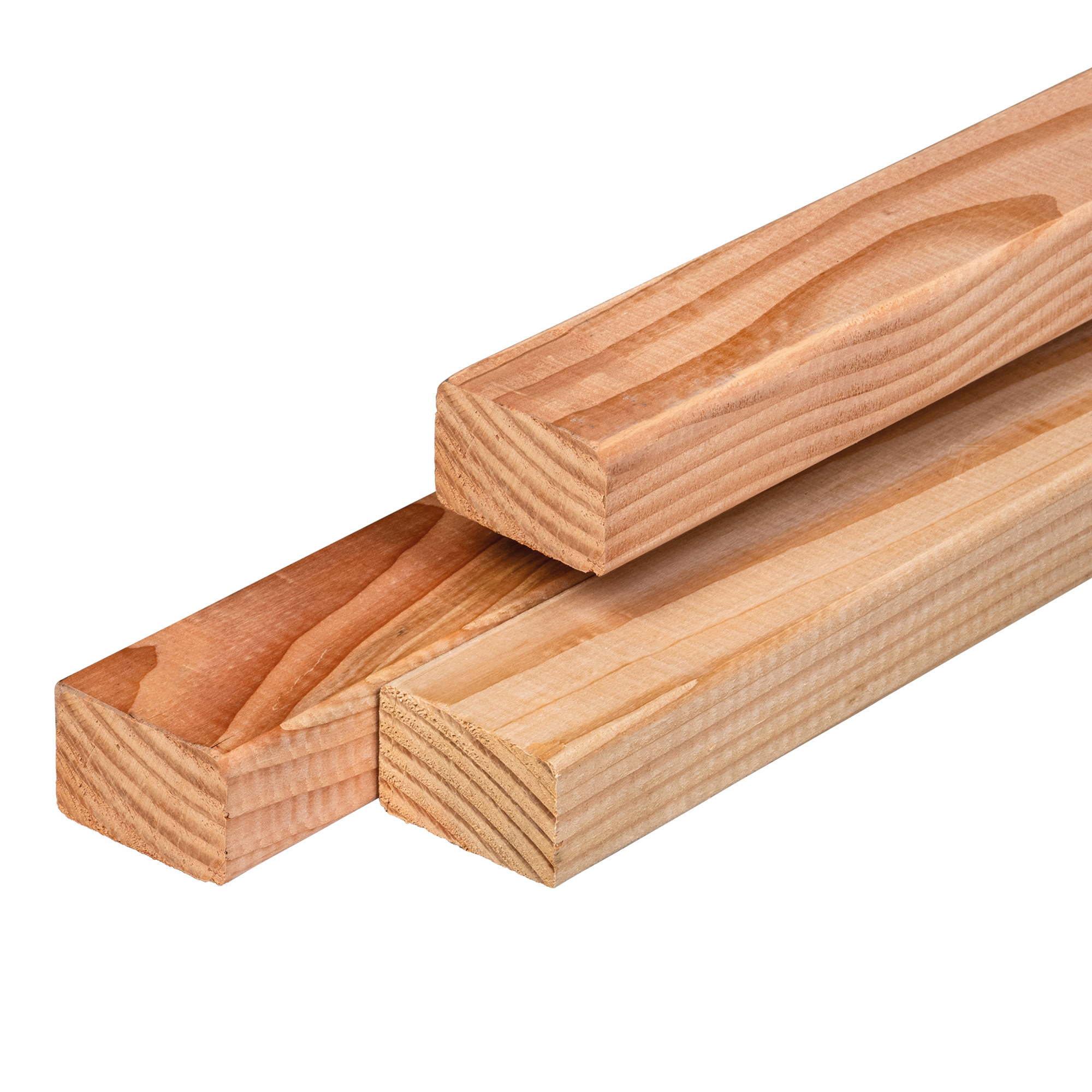 Douglas regel 4,5 x 7,0 x 300 cm, gedroogd, geschaafd, 4 ronde hoeken