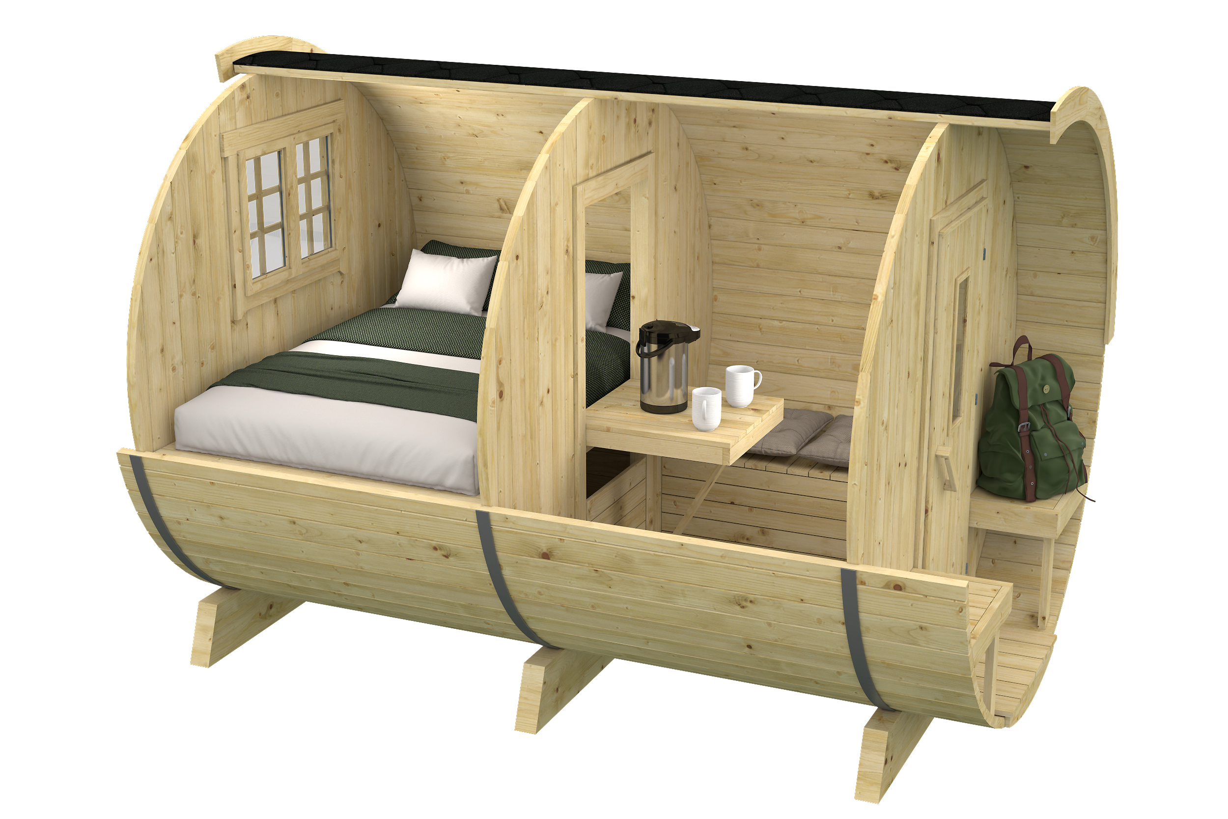 Aanzichten Campingbarrel | 28/42 mm | vuren onbehandeld