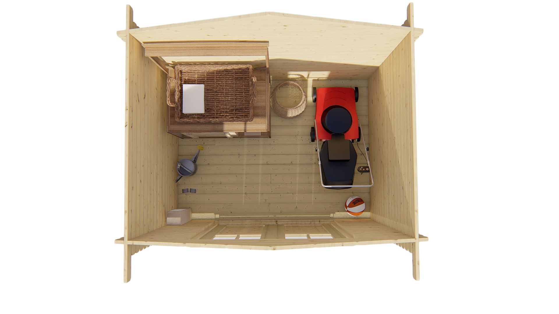 Blokhut - Tuinhuis Robert | 28 mm | vuren grijs geïmpregneerd Blokhut - Tuinhuis Robert | 28 mm | vuren grijs geïmpregneerd