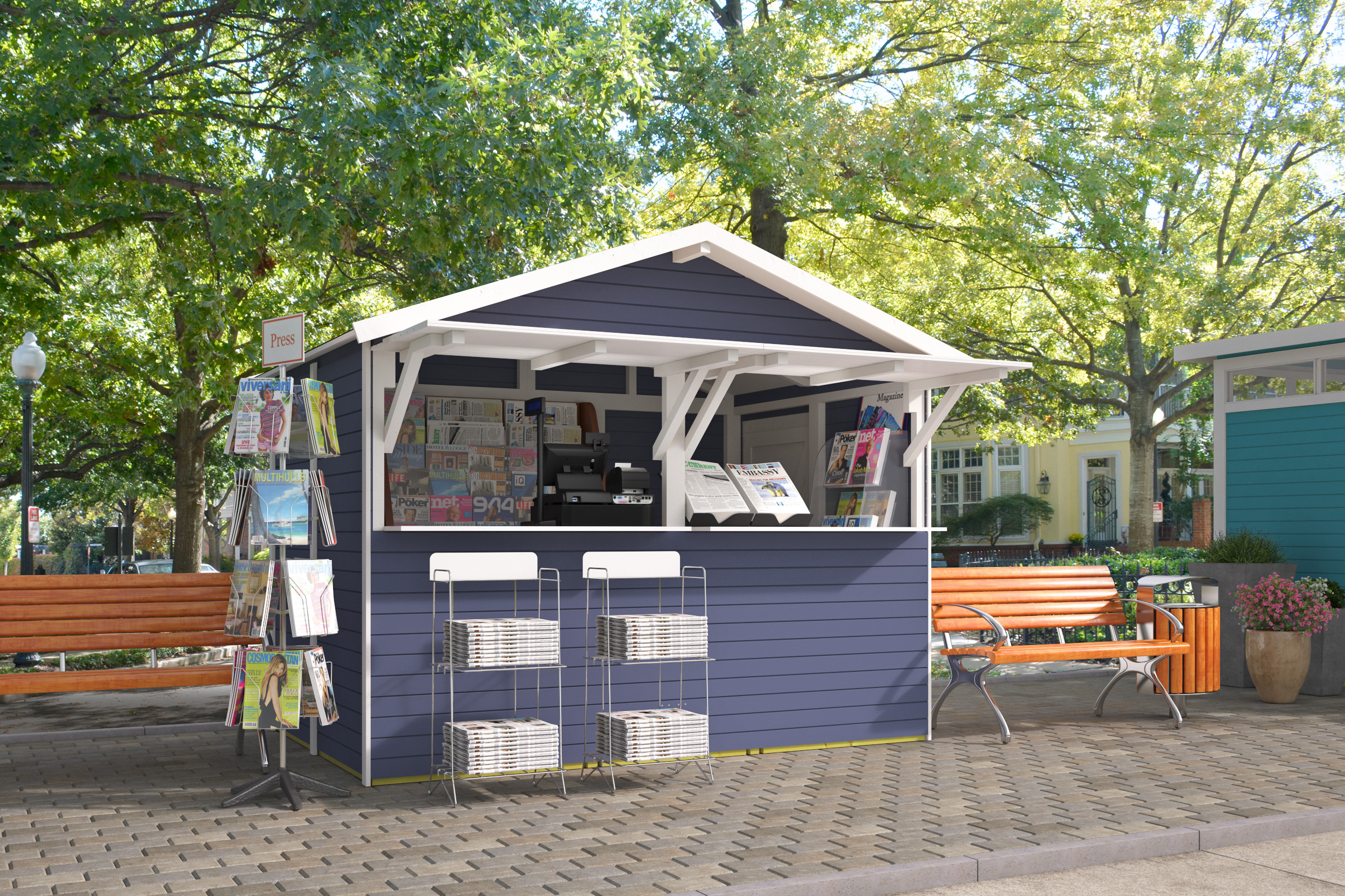 Kiosk Rudolph | 16mm | vuren onbehandeld | 300 x 200 cm | incl. vloer