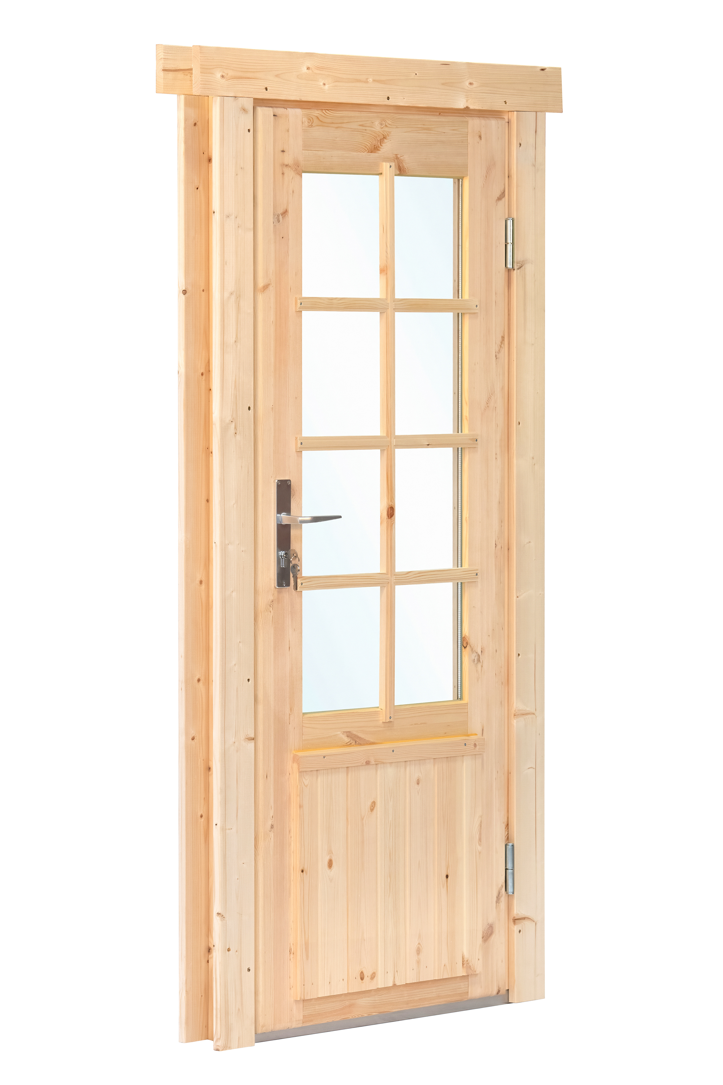 Deur enkel met raam DL11 rechtsdraaiend, vuren 90,5 x 196 cm