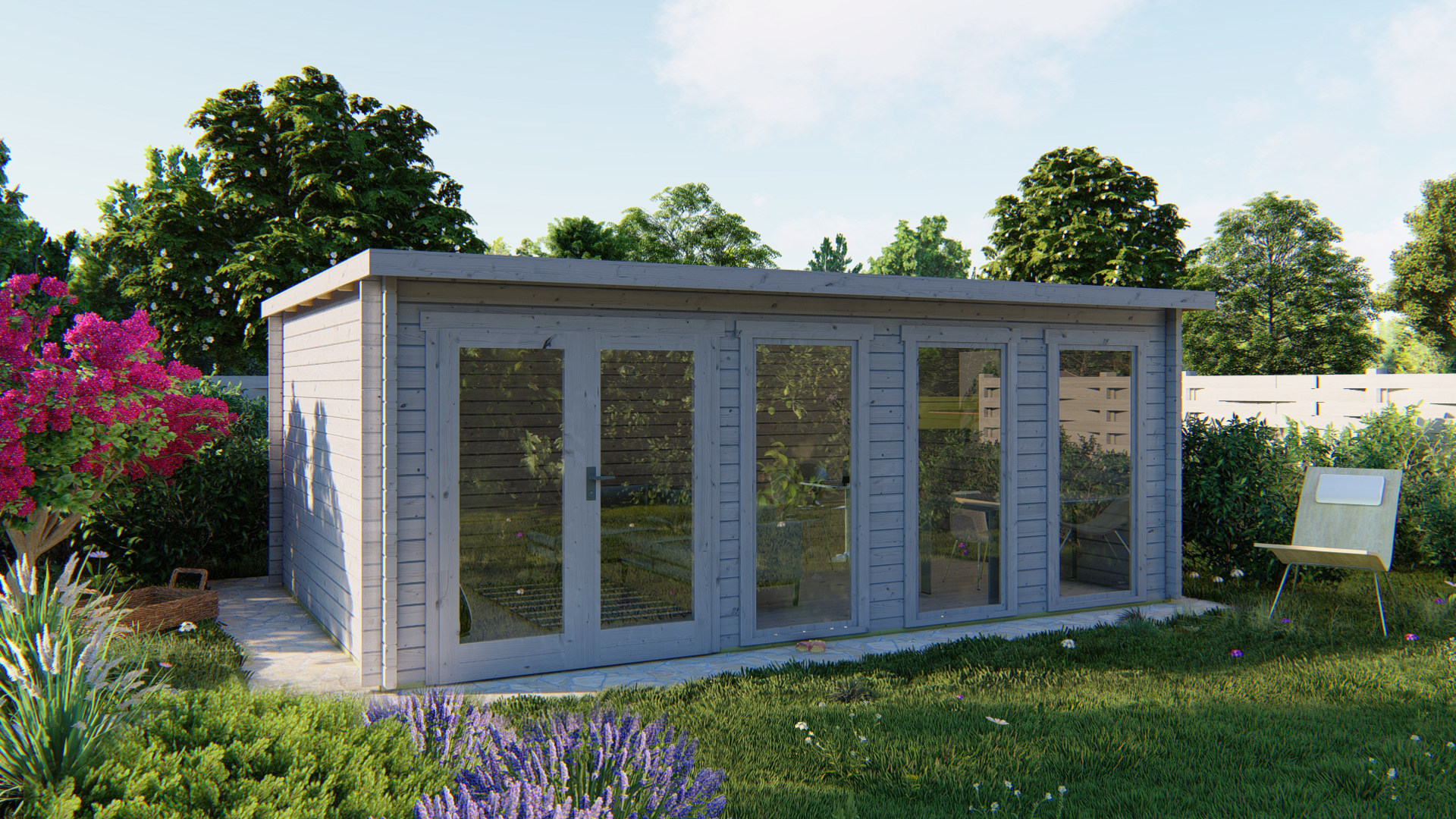 Blokhut - Tuinhuis Gabriella | 58 mm | grijs geïmpregneerd Blokhut - Tuinhuis Gabriella | 58 mm | grijs geïmpregneerd