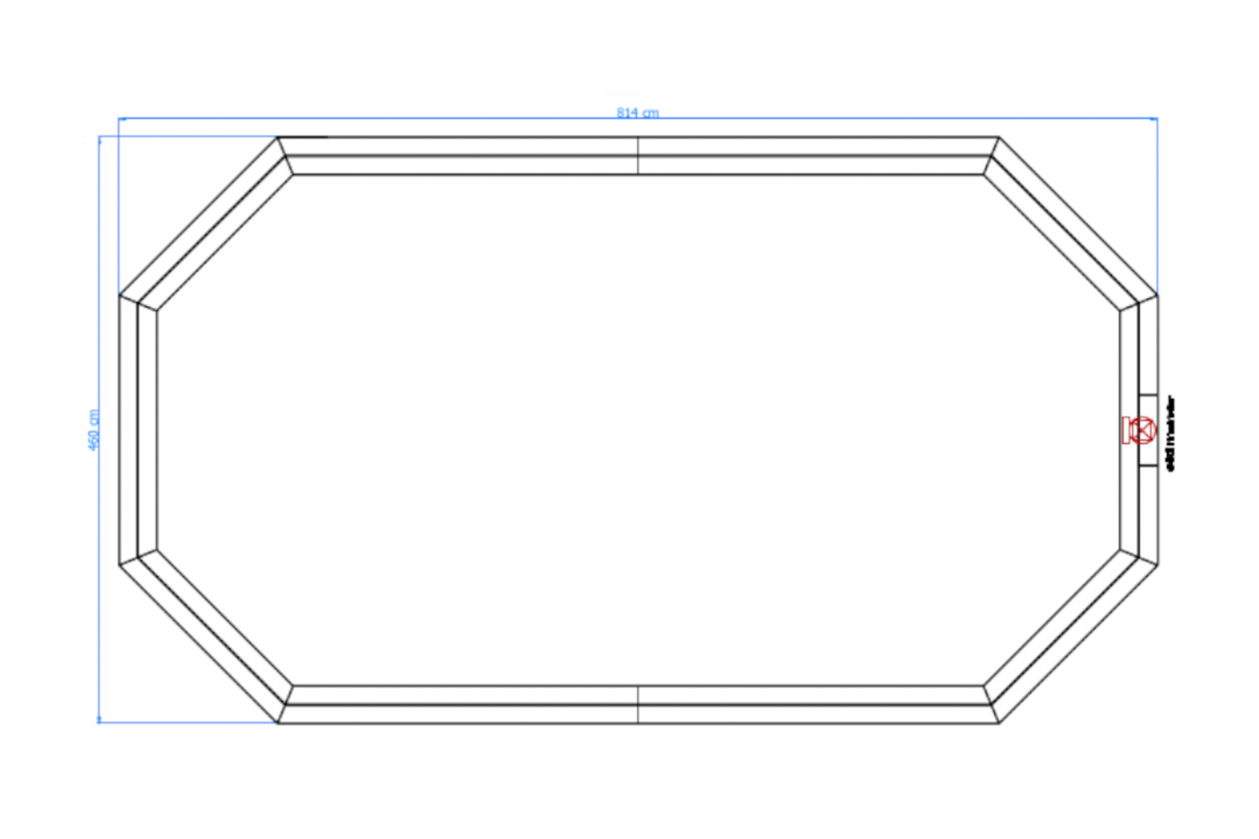 Luxe houten zwembad Cas Abou 814 x 460 x 138 cm