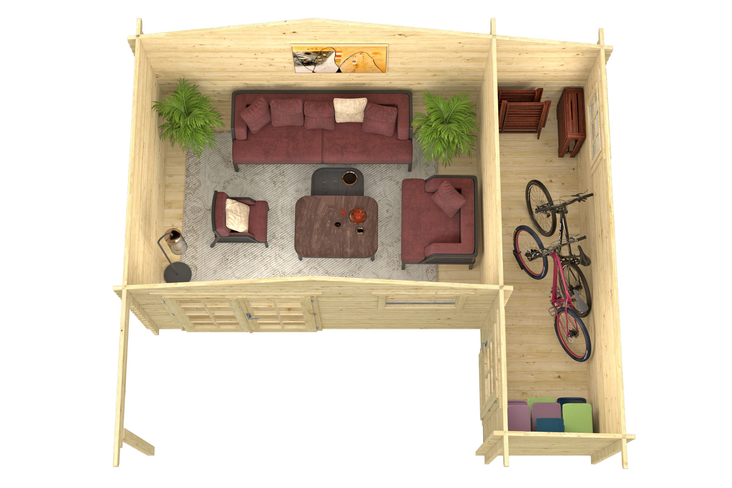 Blokhut - Tuinhuis Wolfgang | 44 mm | vuren onbehandeld