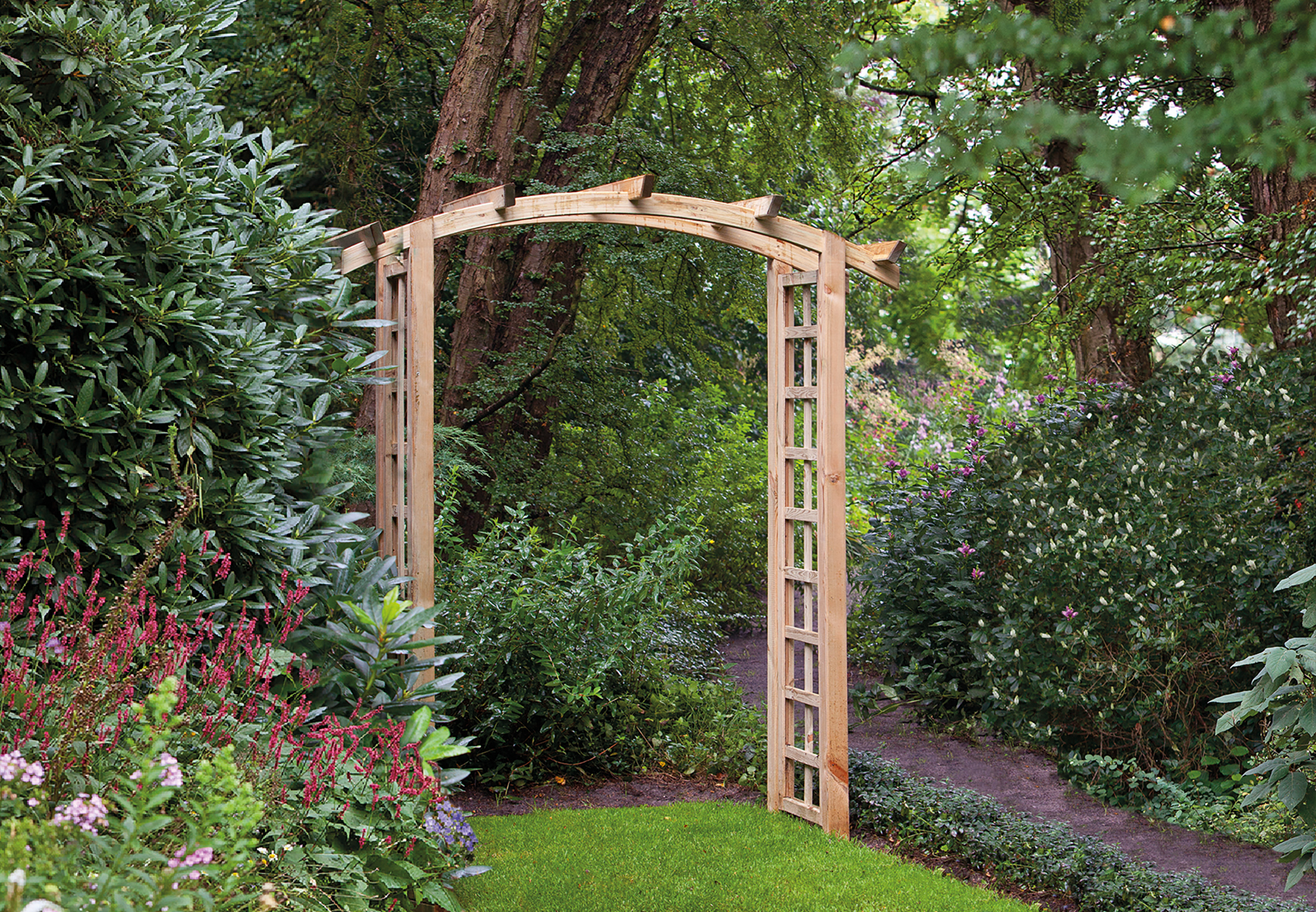 Pergola-Set Loke, gebogen, Kiefer KDI, B180xT50xH220 cm