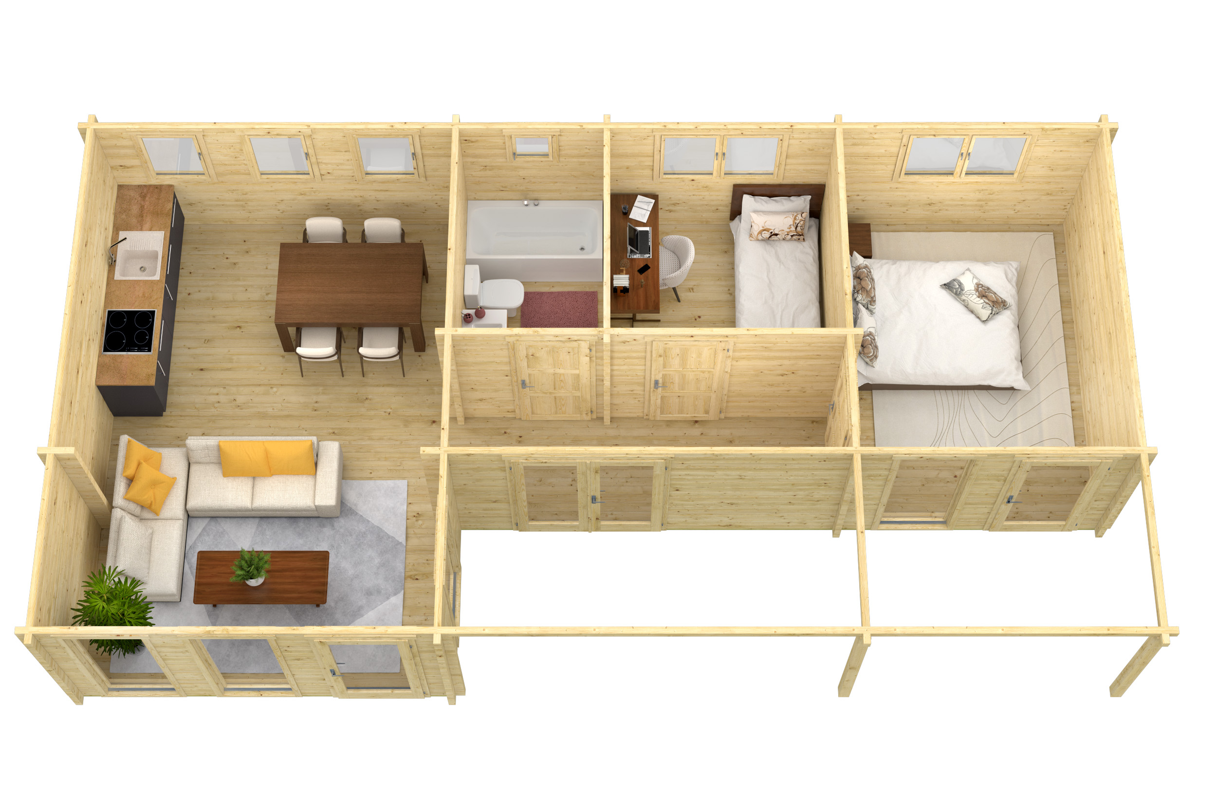 Blokhut - Tuinhuis Letterkenny | 70 mm | vuren Red Class Wood geïmpregneerd