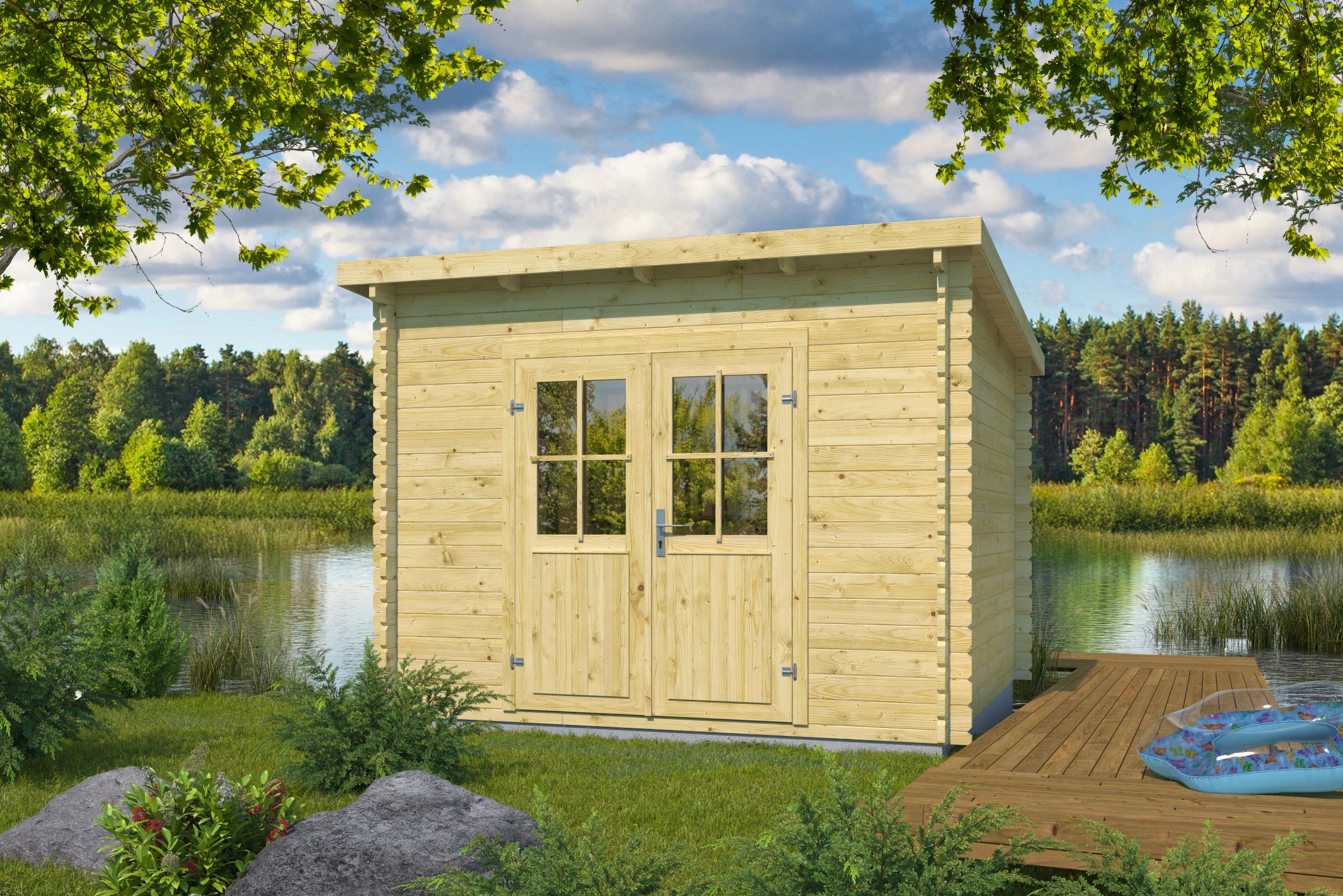 Blokhut Reus | 34 mm | onbehandeld