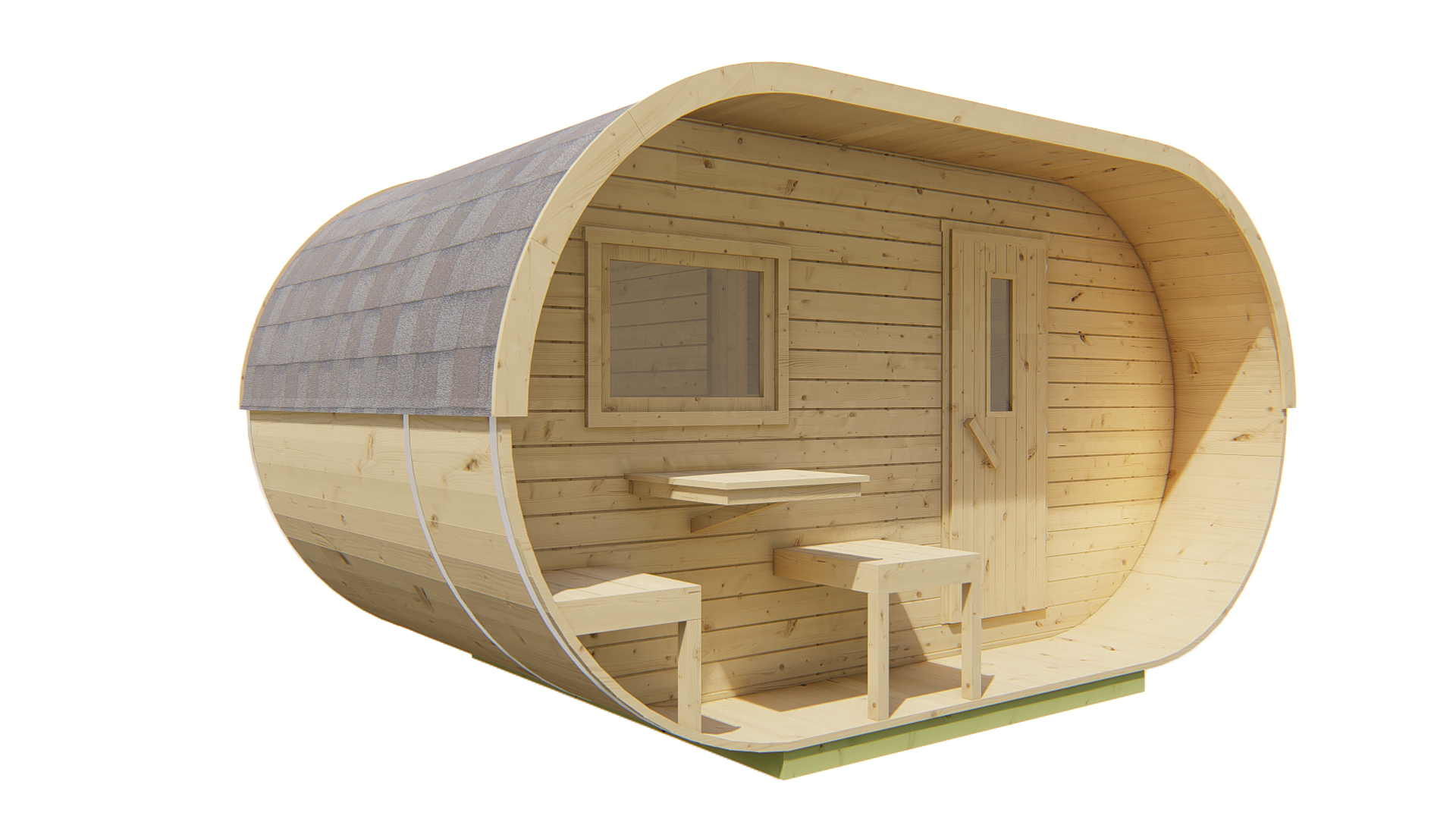 Sauna Oval | 38 mm | onbehandeld