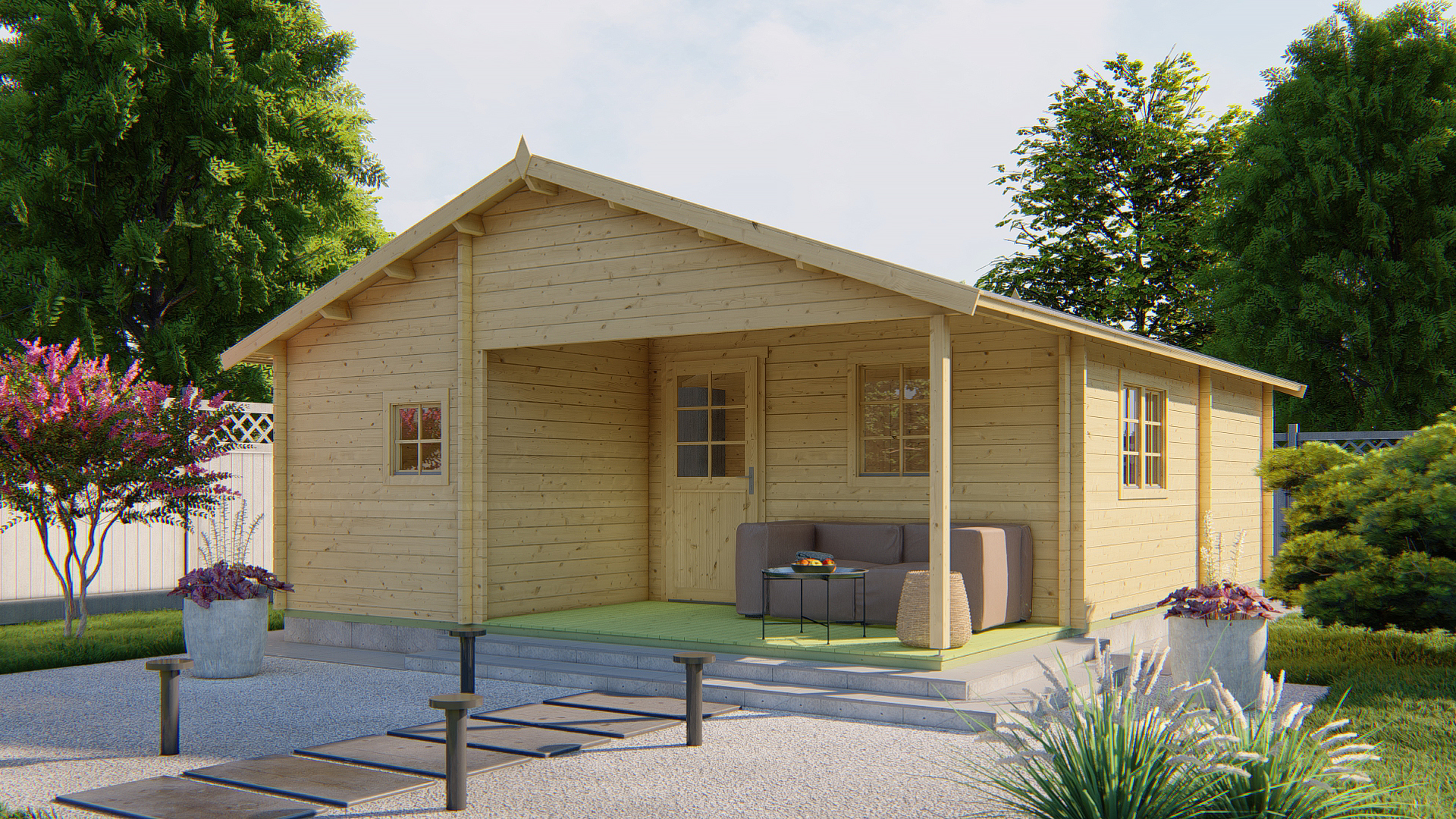 Blokhut - Tuinhuis Javea | 44 mm | Red Class Wood geïmpregneerd