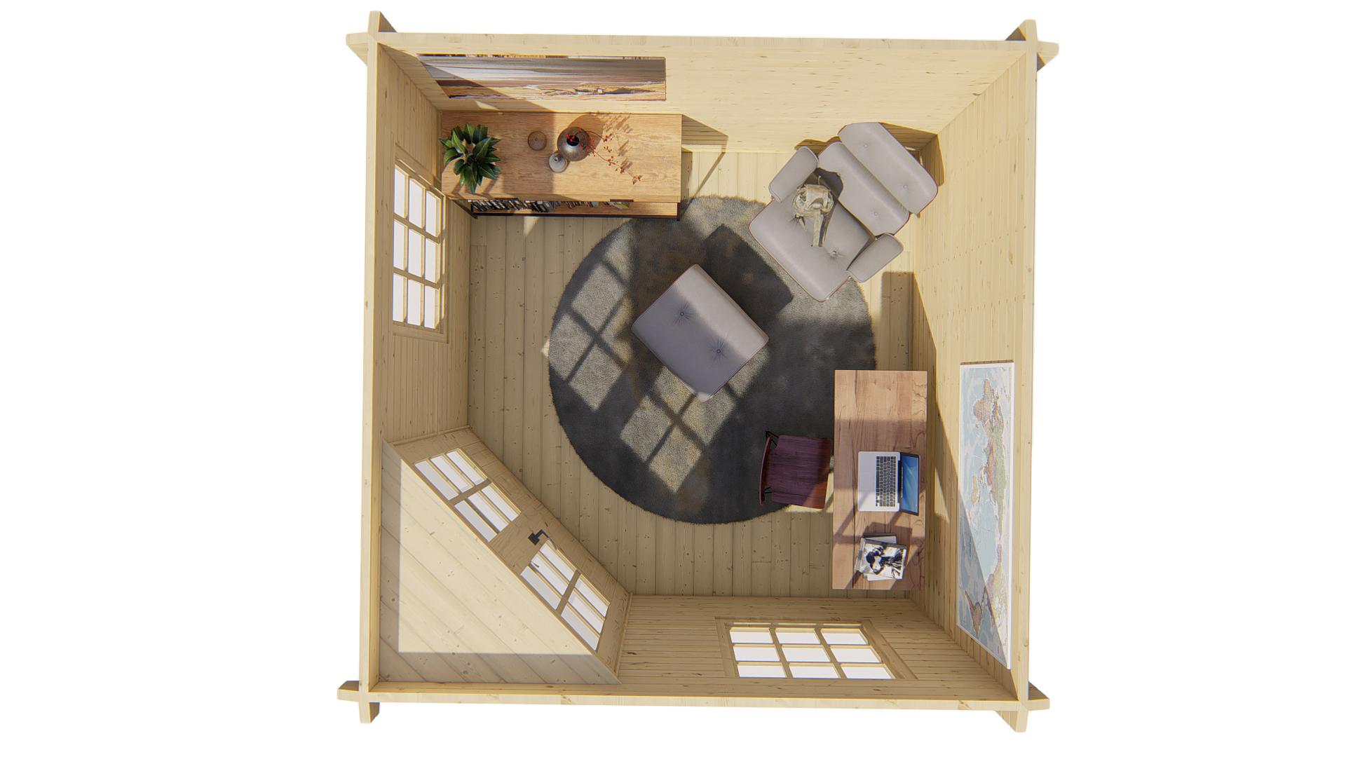 Blokhut - Tuinhuis Emma | 40 mm | vuren groen geïmpregneerd