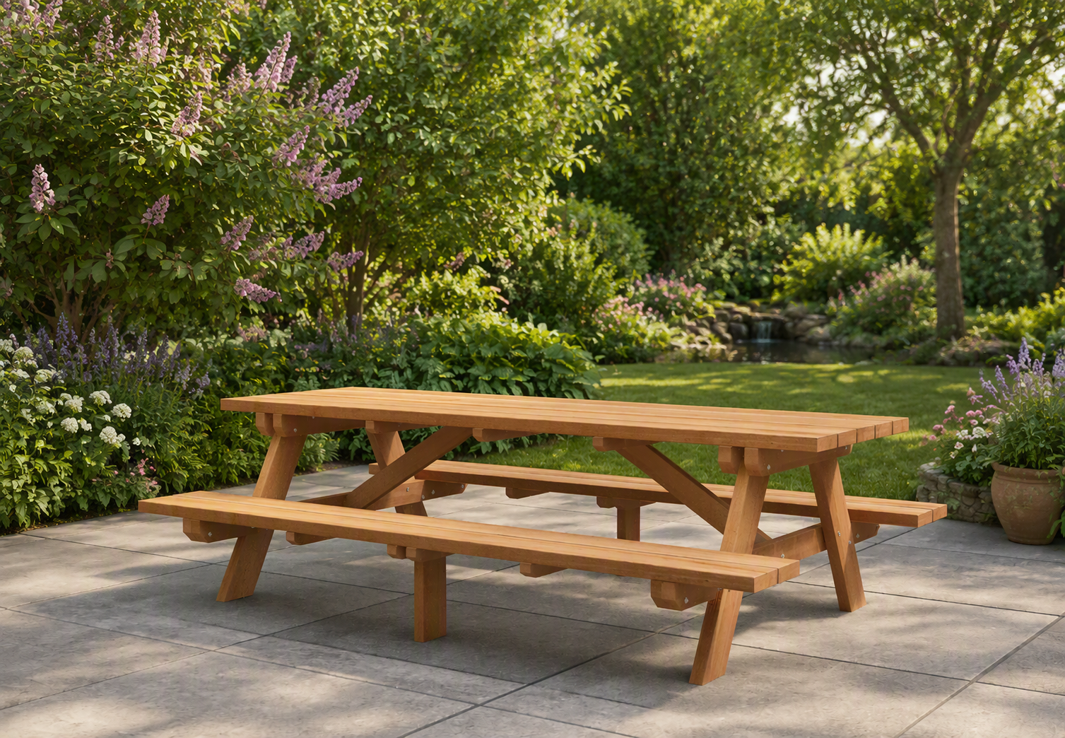 Hardhouten picknicktafel Giant