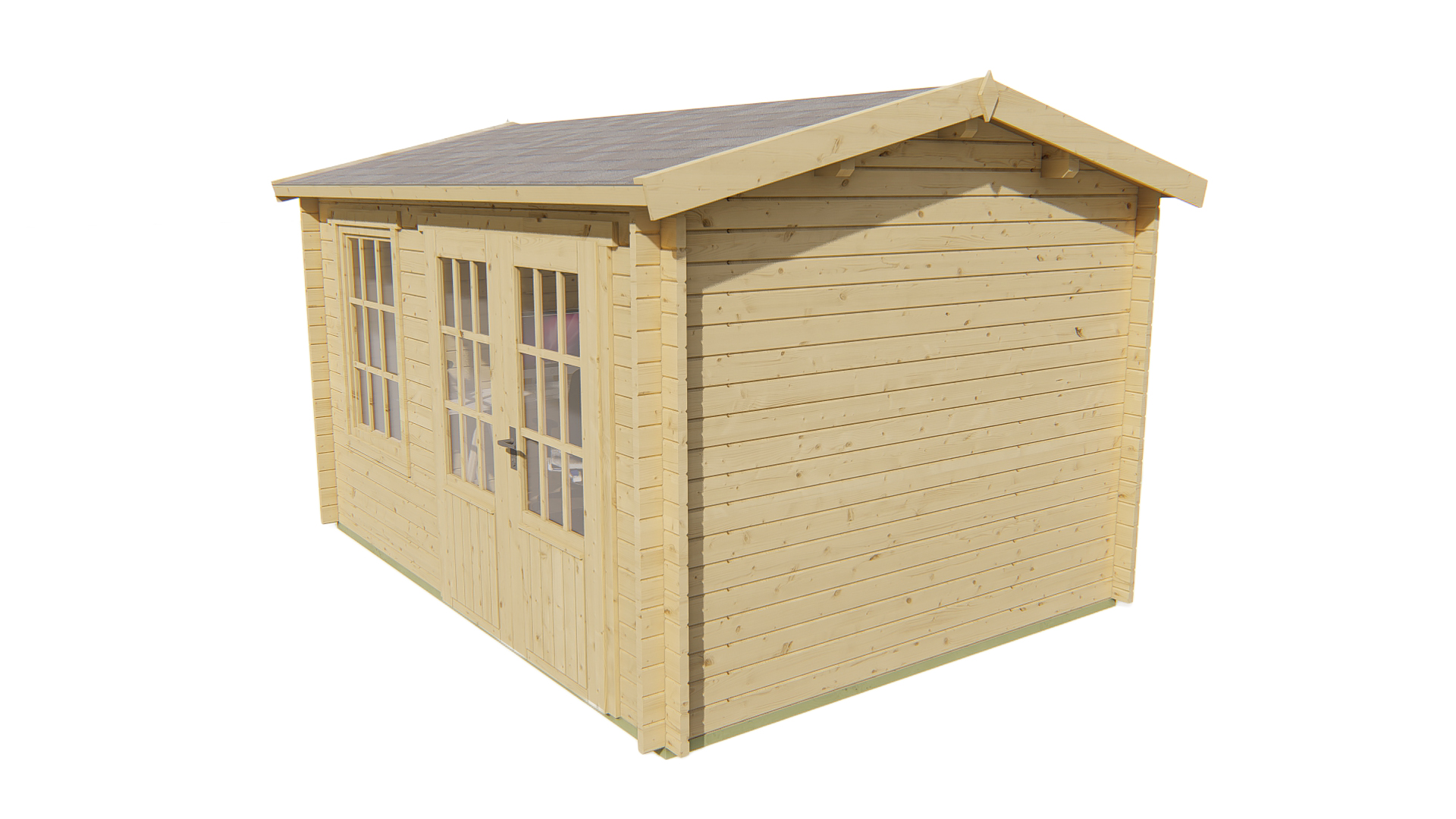 Blokhut - Tuinhuis Chloe | 40 mm | vuren onbehandeld Blokhut - Tuinhuis Chloe | 40 mm | vuren onbehandeld