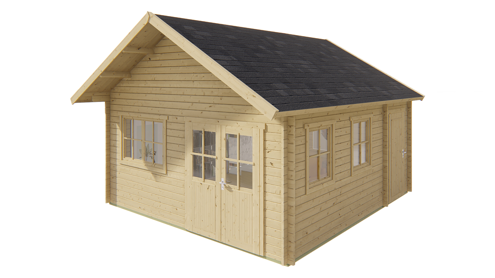 Blokhut - Tuinhuis Berlin | 44 mm | vuren onbehandeld Blokhut - Tuinhuis Berlin | 44 mm | vuren onbehandeld