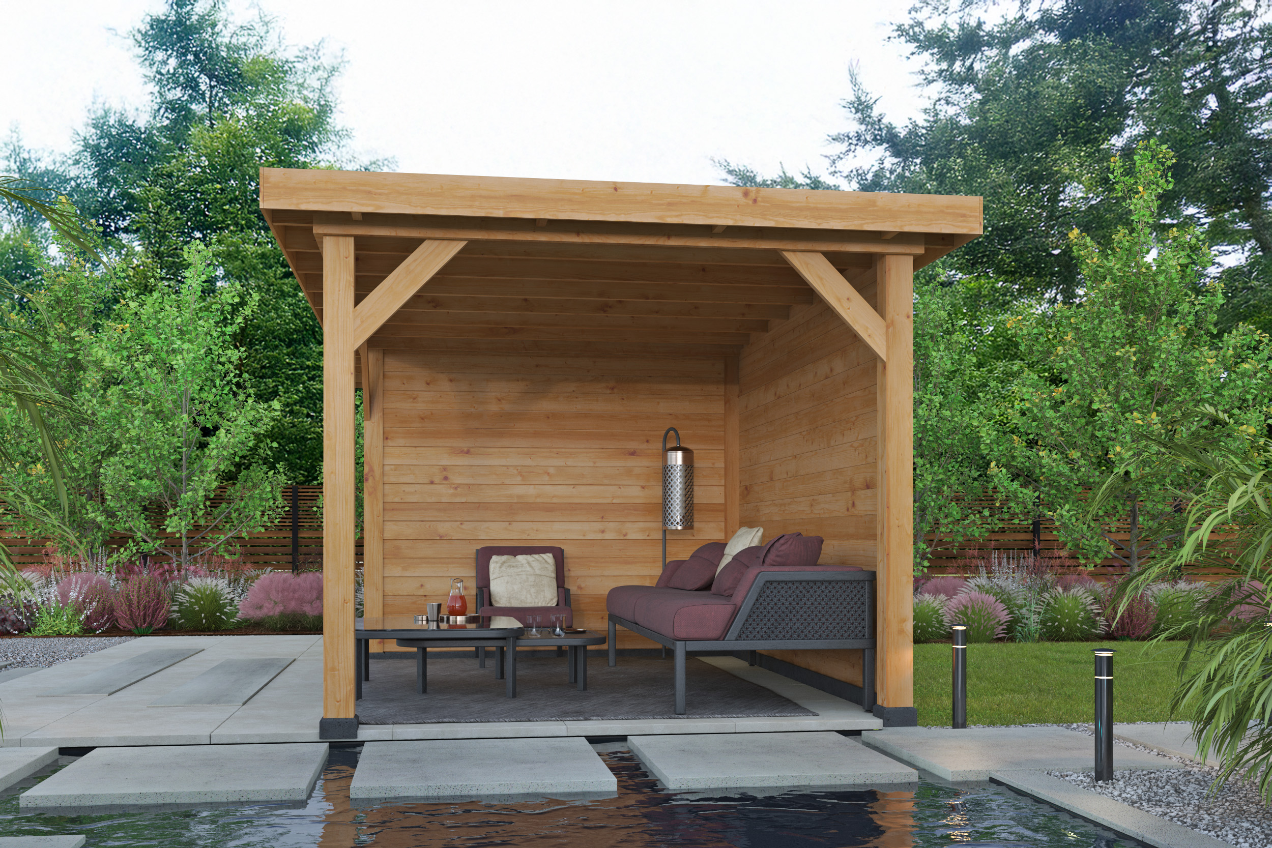 DHZ Plat dak Holten geschaafd douglas 300 x 300+390 cm