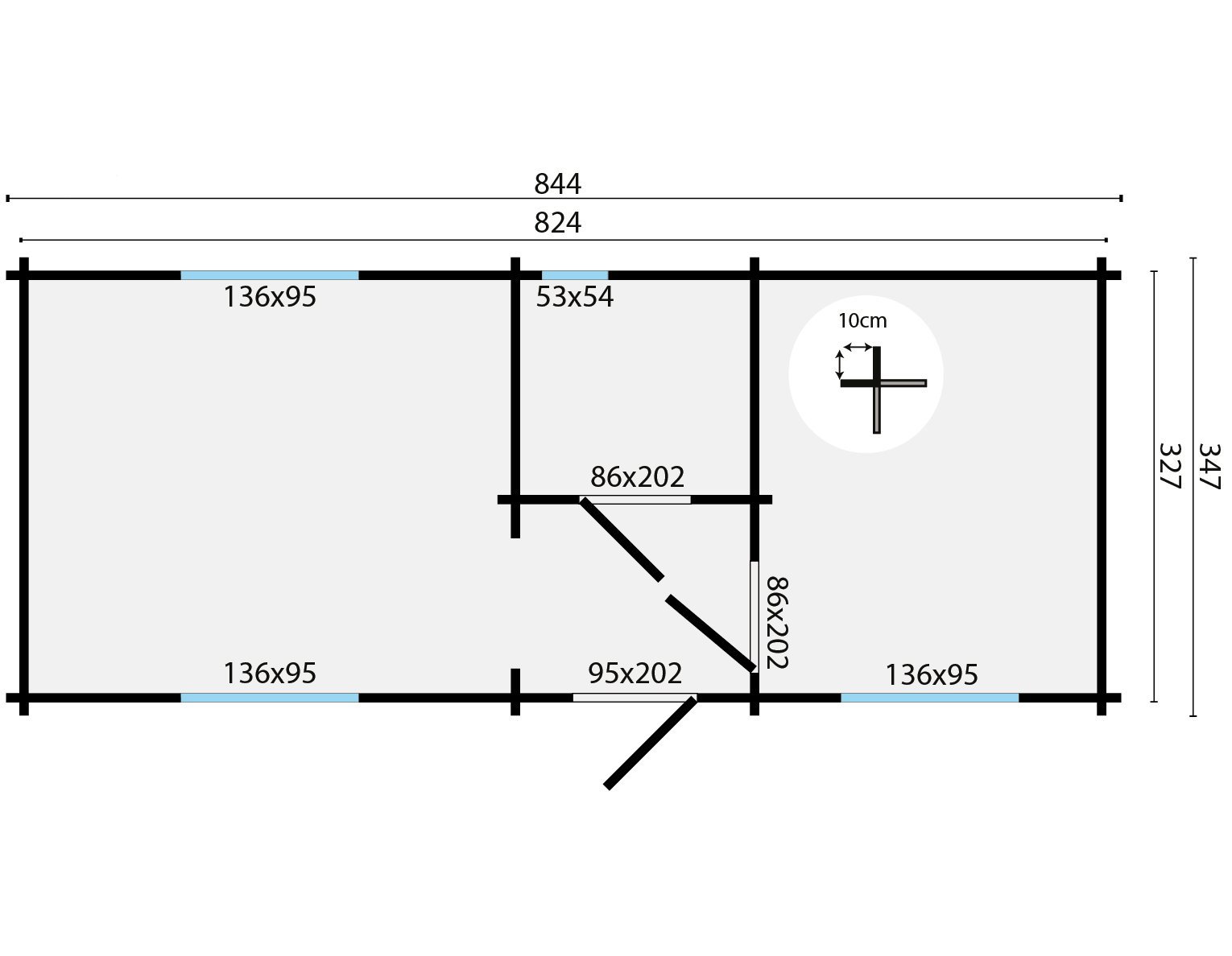 Blokhut - Tuinhuis Ava | 70 mm | vuren groen geïmpregneerd Blokhut - Tuinhuis Ava | 70 mm | vuren groen geïmpregneerd