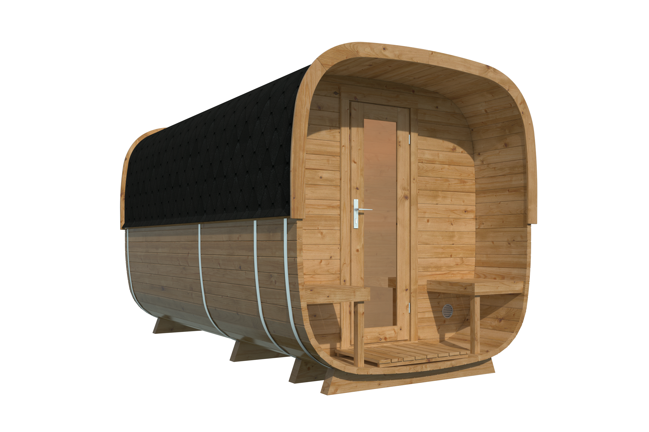 Aanzichten Sauna cube Rovaniemi 390 cm | 42 mm | Thermowood