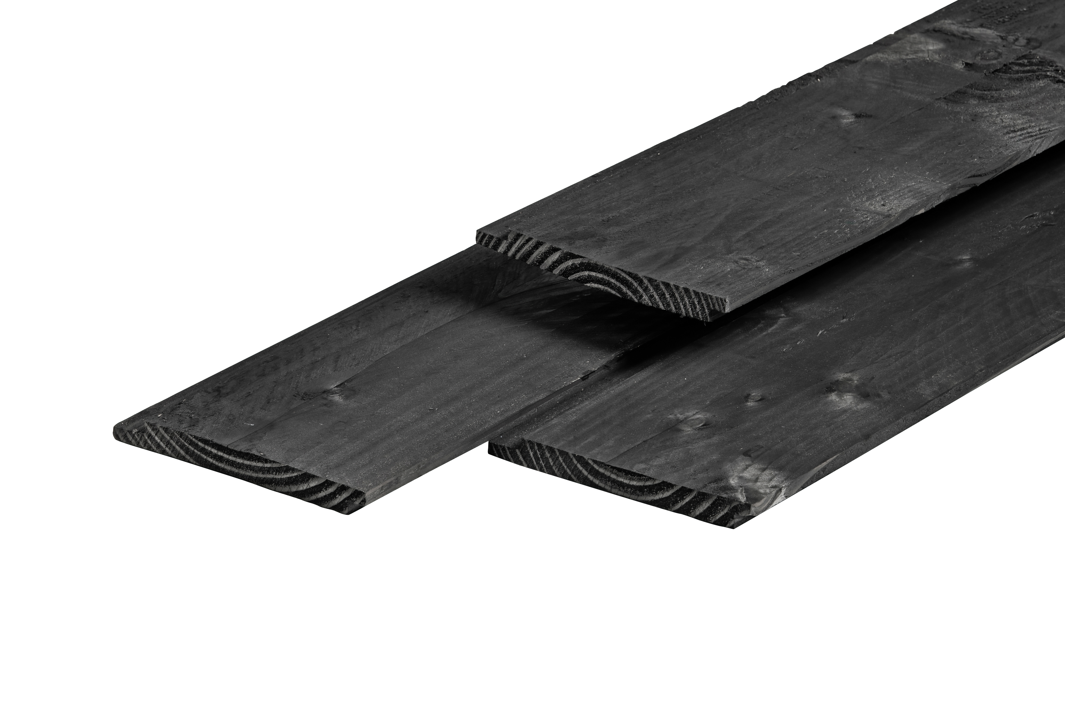 Douglas dubbel lip profiel houtpakket zwart geïmpregneerd - beton schutting systeem