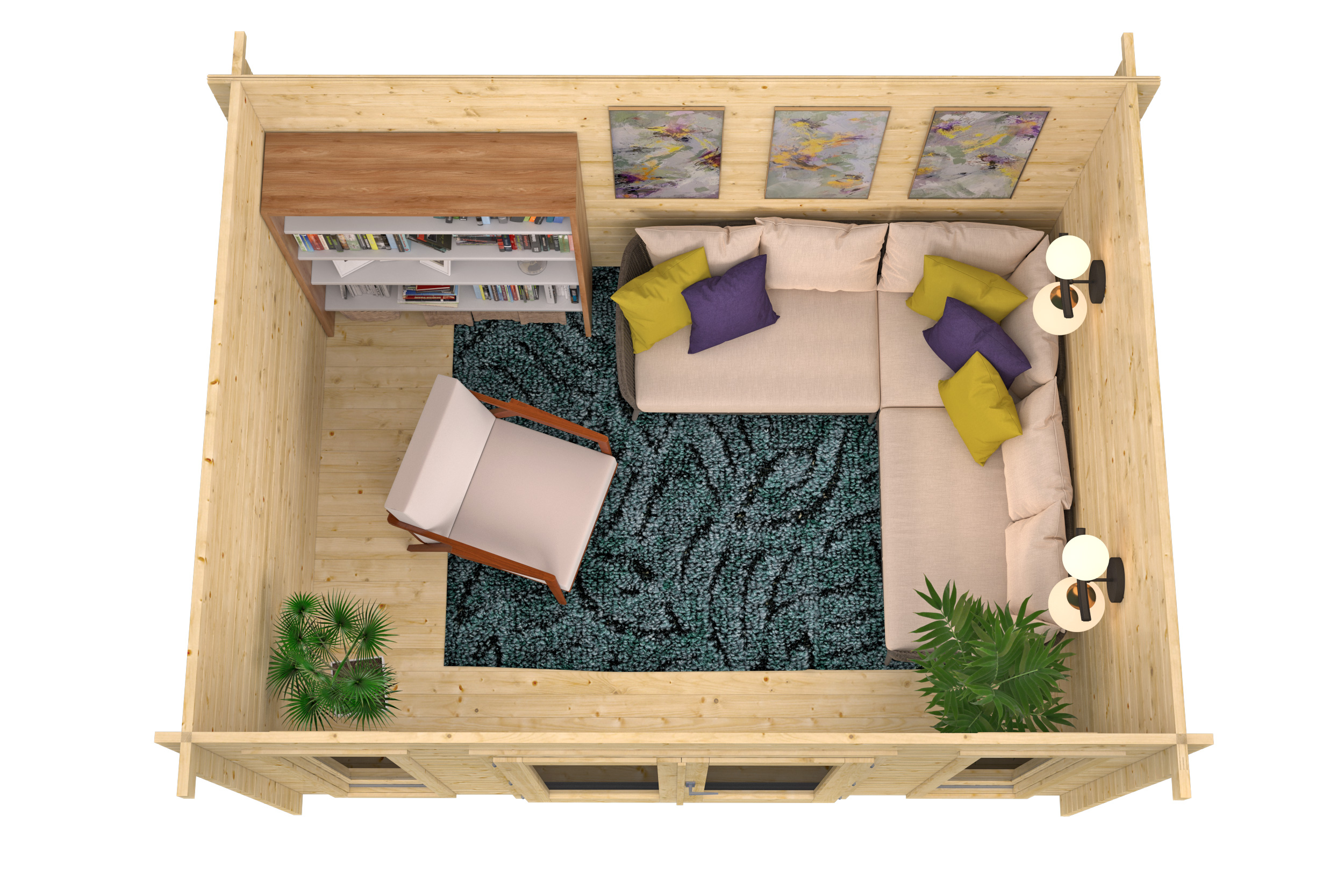 Blokhut - Tuinhuis Maggie | 40 mm | groen geïmpregneerd Blokhut - Tuinhuis Maggie | 40 mm | groen geïmpregneerd