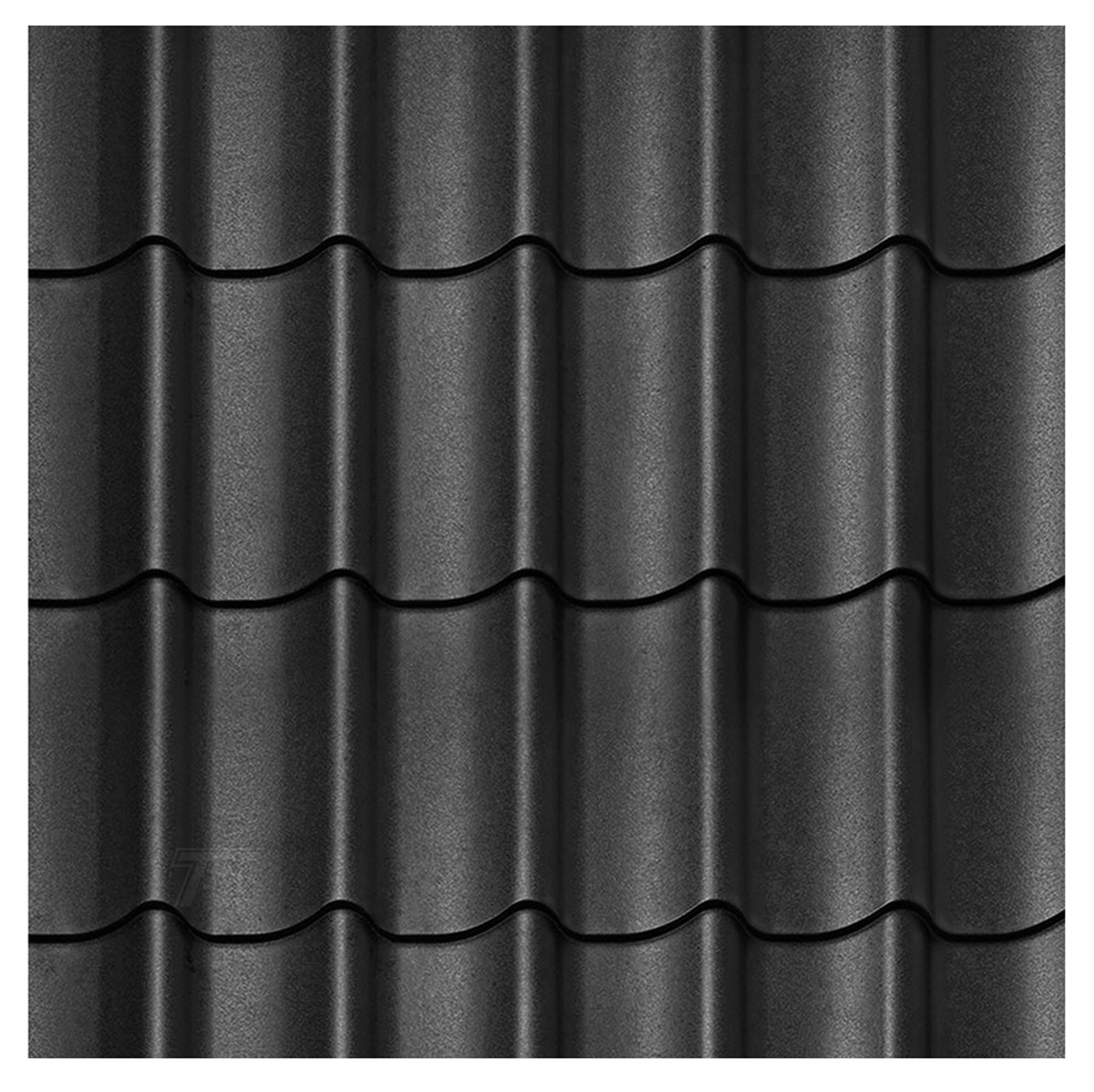 Roof tile profile panels matt black, Rydell