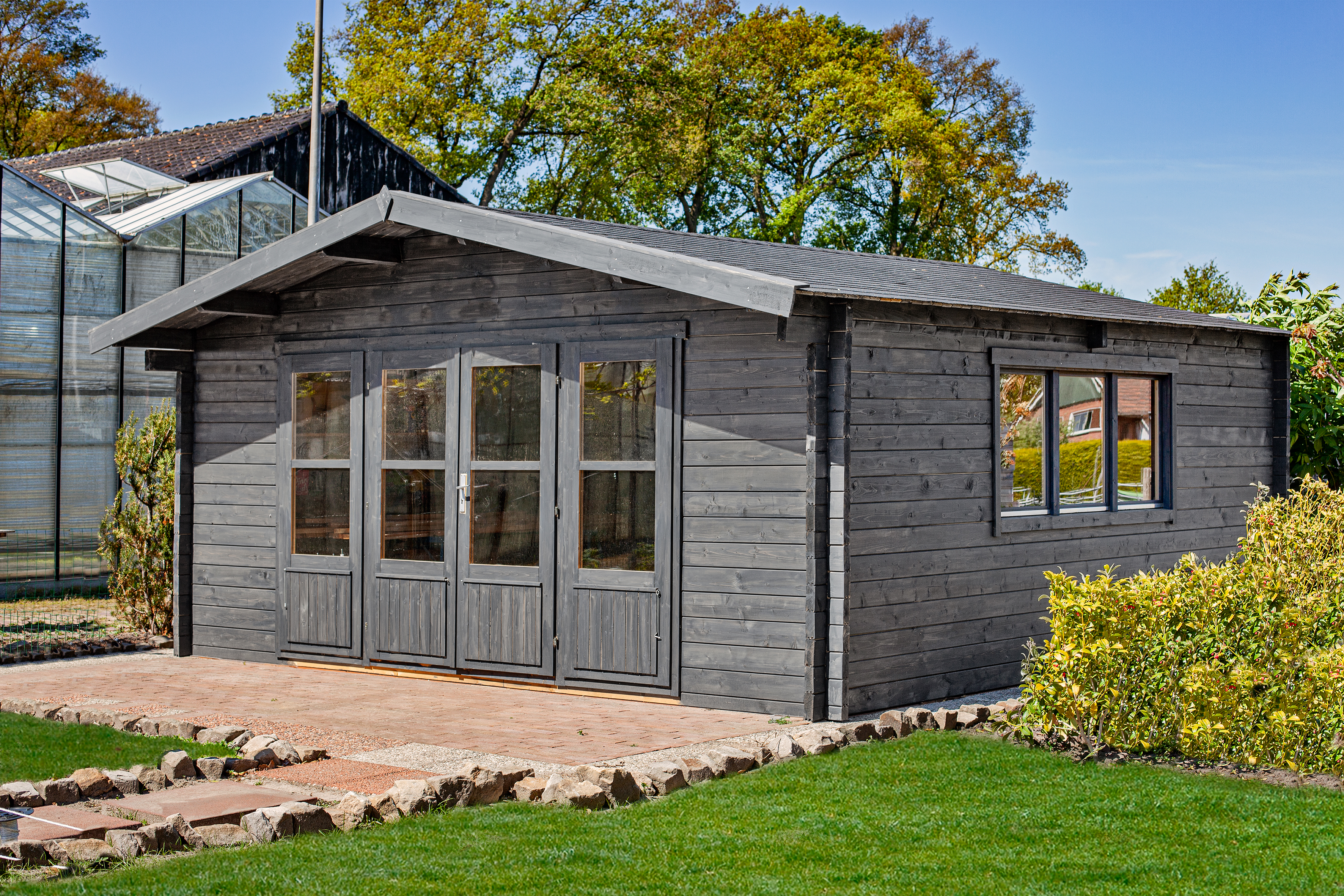 Blokhut - Tuinhuis Southampton | 58 mm | vuren bruin geïmpregneerd