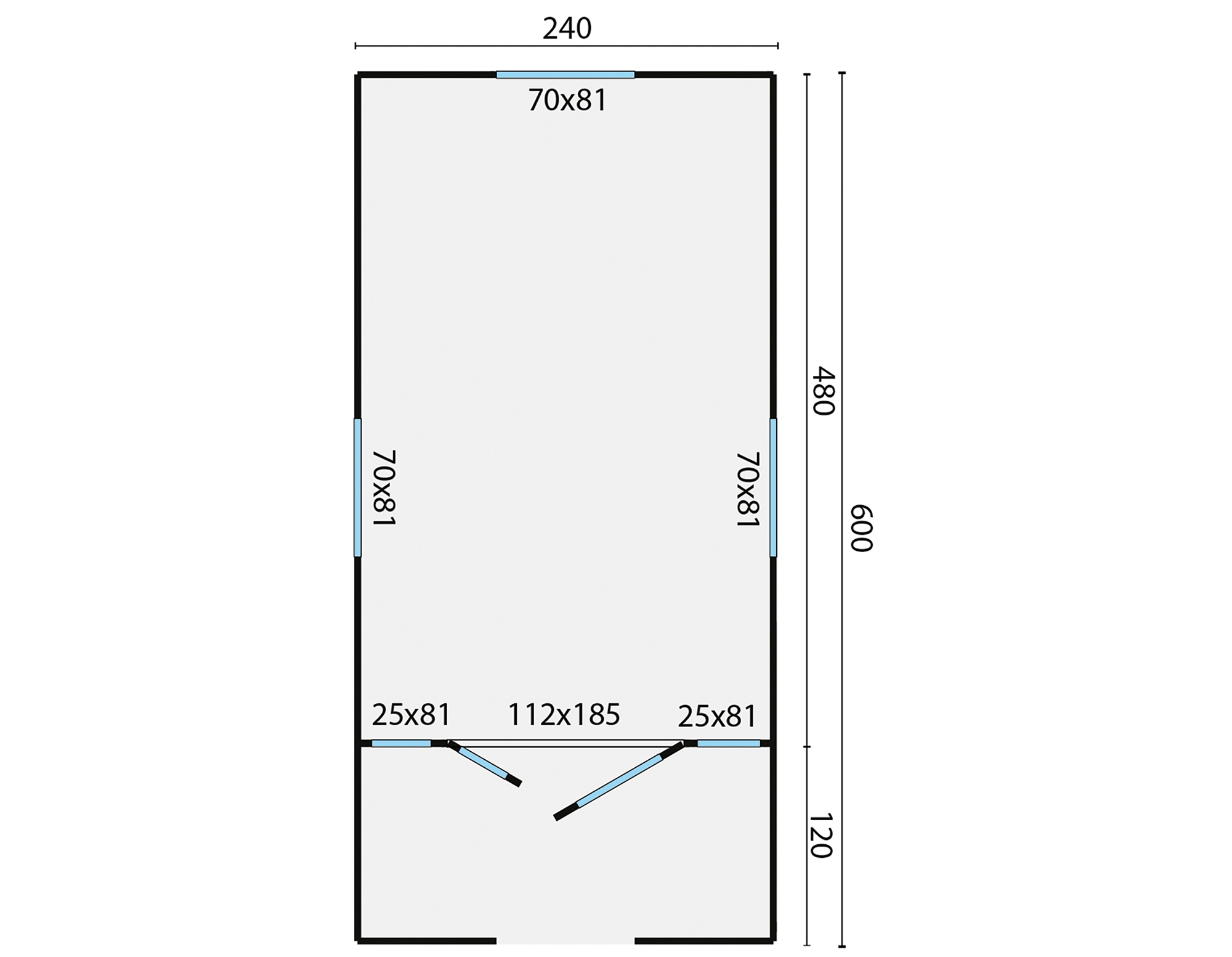 Circuswagen Johnny | 19mm | vuren onbehandeld | 600 x 240 cm | excl. onderstel