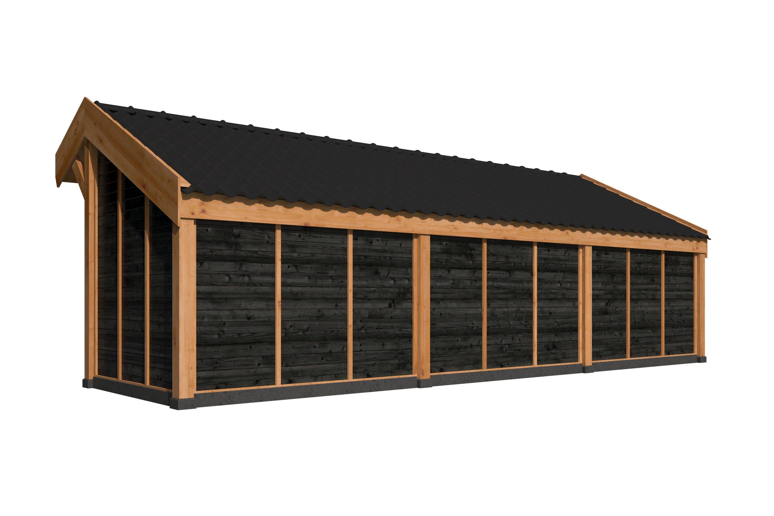 DHZ Kapschuur Boekelo Douglas 900 x 250 cm zwart geïmpregneerd
