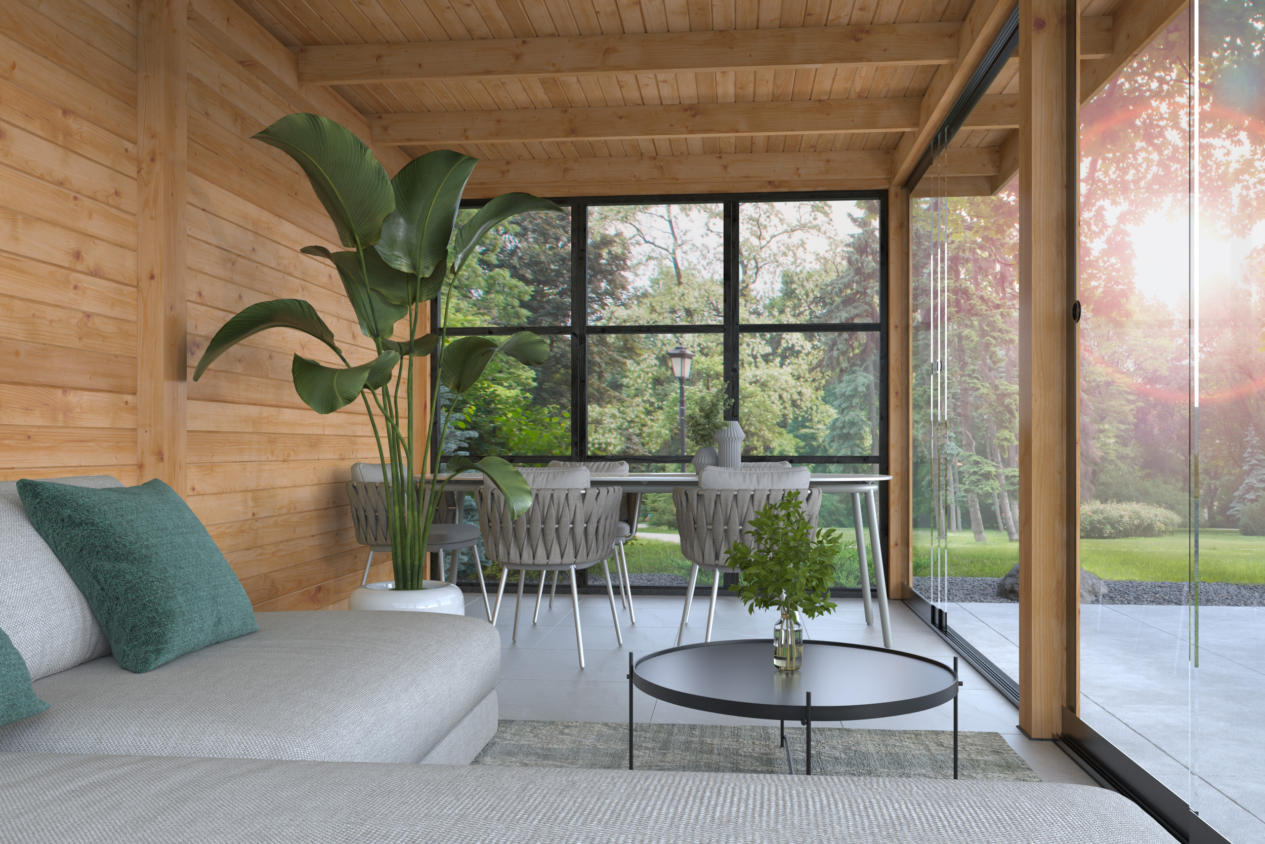 Komplett-Set Glastrennwand in Stahloptik schwarz 232 x 224 cm