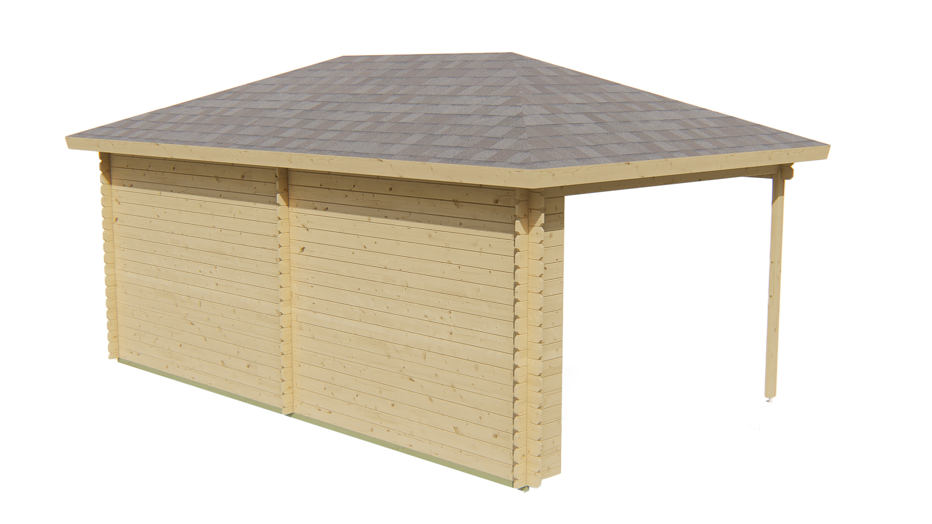 Blokhut - Tuinhuis Christoffer | 28 mm | vuren grijs geïmpregneerd Blokhut - Tuinhuis Christoffer | 28 mm | vuren grijs geïmpregneerd