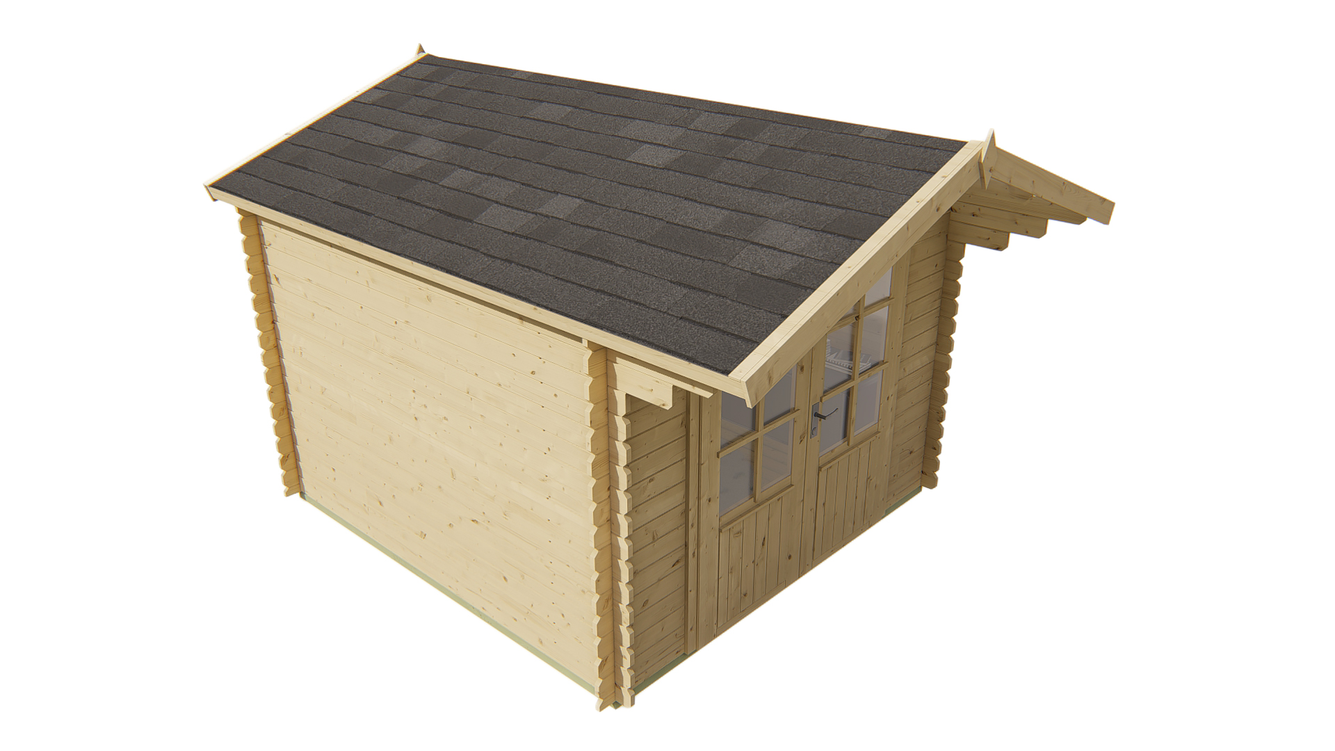 Blokhut - Tuinhuis Perlund | 28 mm | vuren grijs geïmpregneerd Blokhut - Tuinhuis Perlund | 28 mm | vuren grijs geïmpregneerd