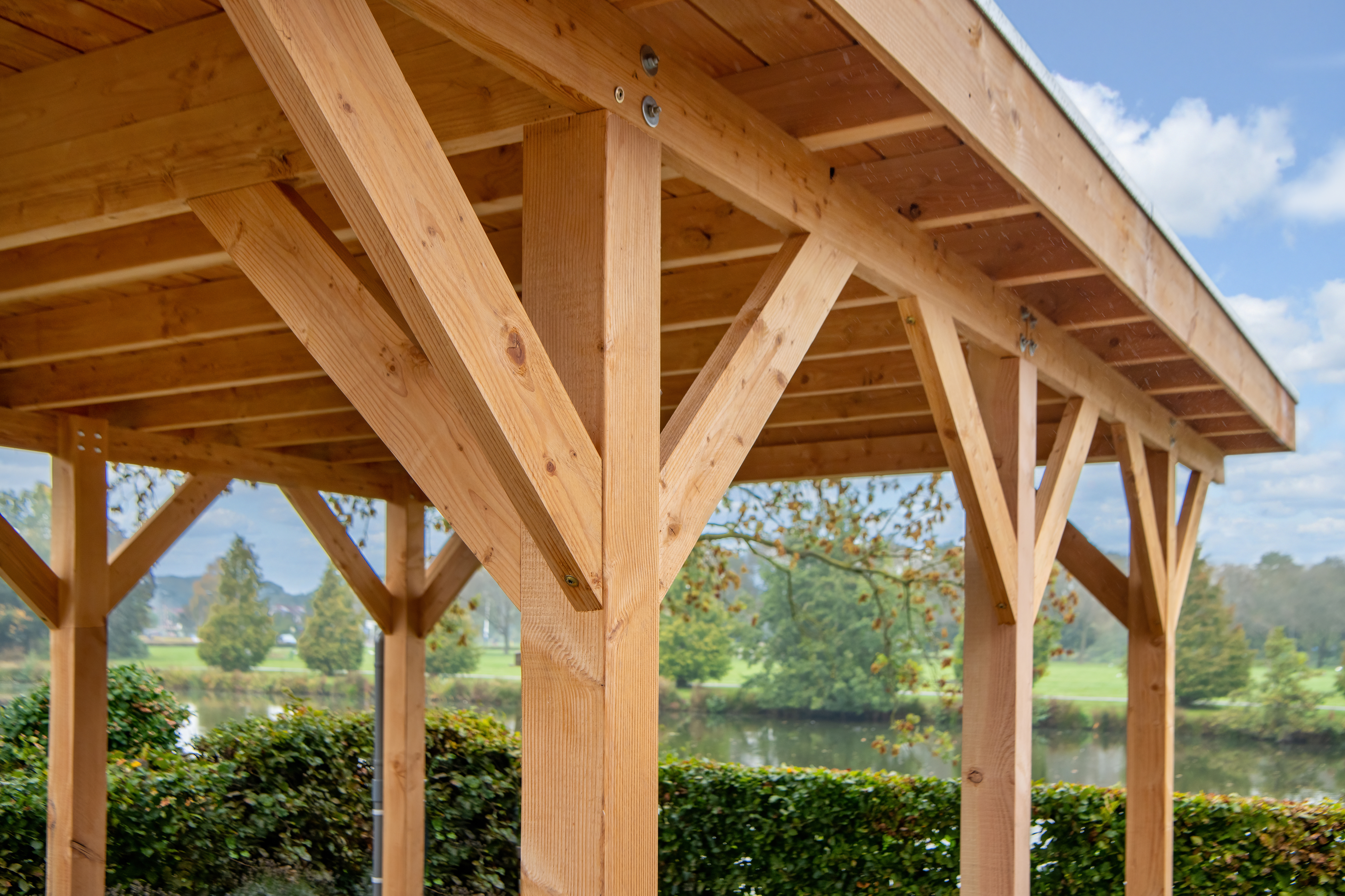 Sfeerfoto DHZ Carport Lemmer Douglas fijnbezaagd 450 x 600 cm