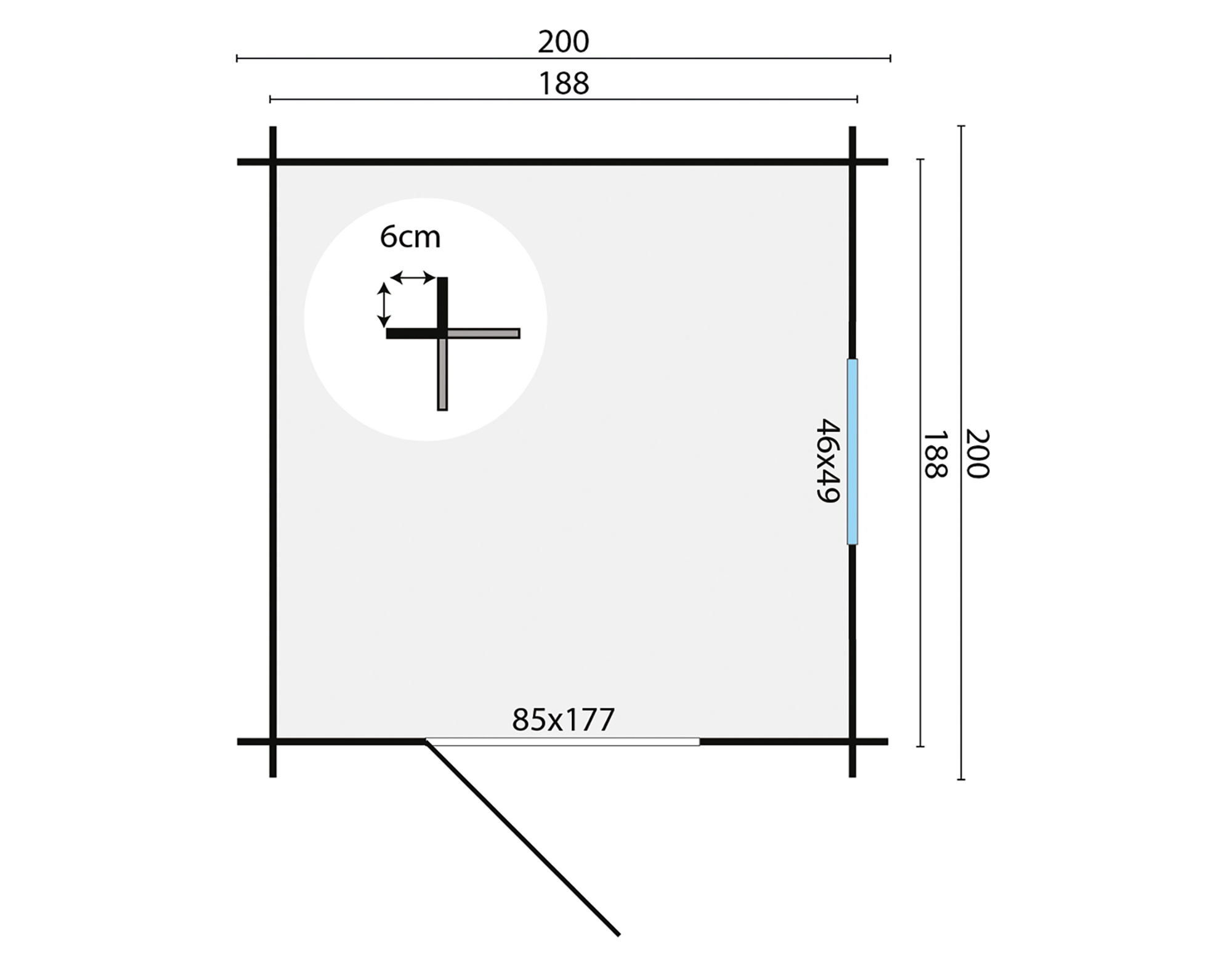 Blokhut - Tuinhuis Argo | 19 mm | vuren onbehandeld