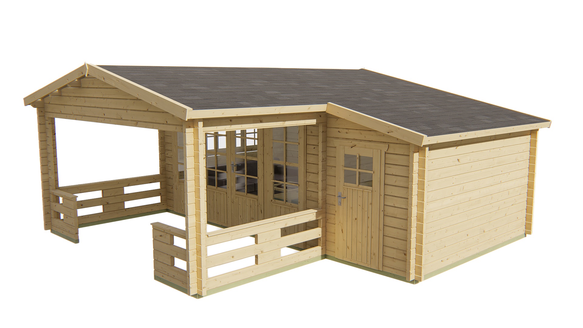 Blokhut - Tuinhuis Coventry | 58 mm | vuren bruin geïmpregneerd