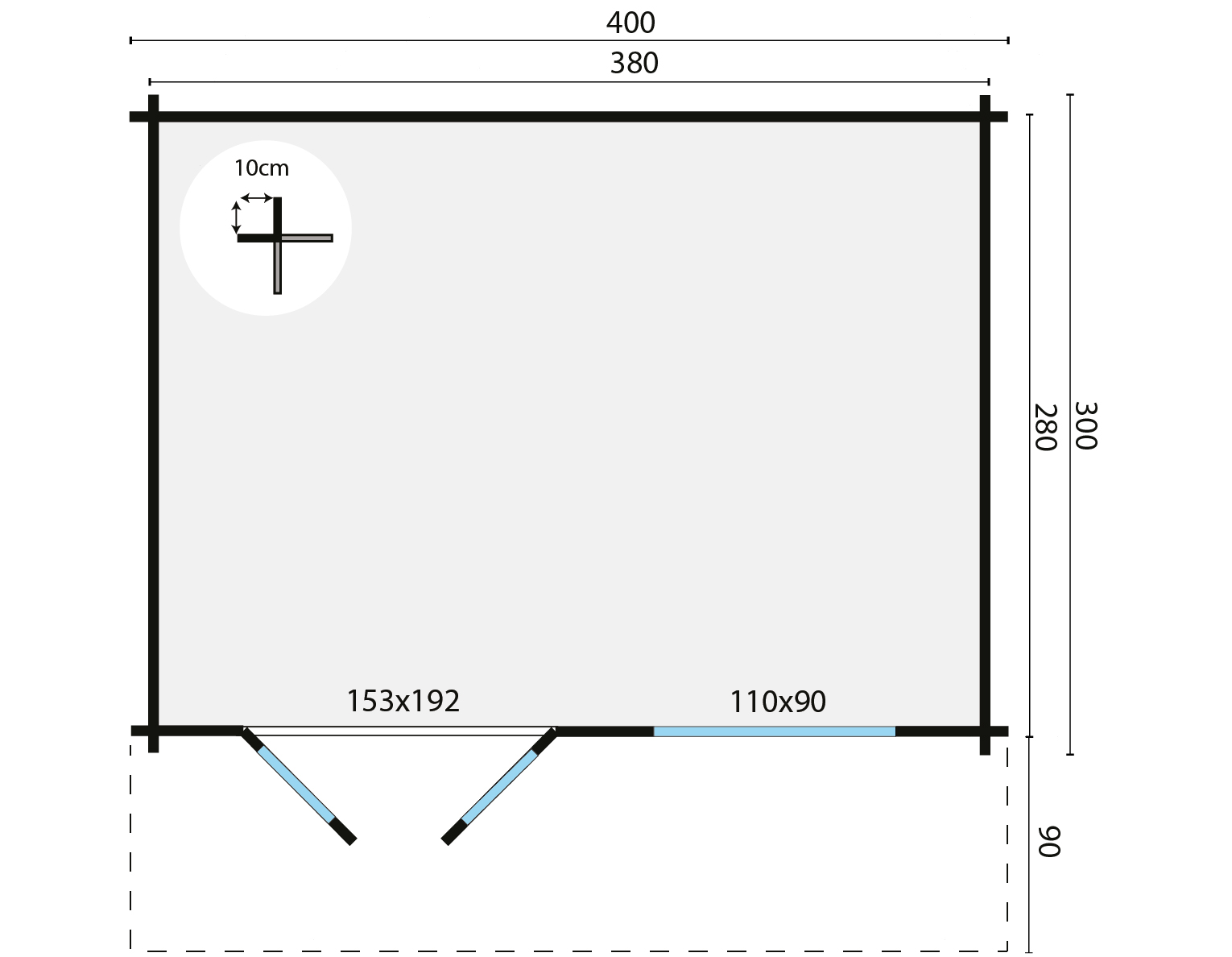Blokhut - Tuinhuis Rorik | 58 mm | vuren Red Class Wood geïmpregneerd