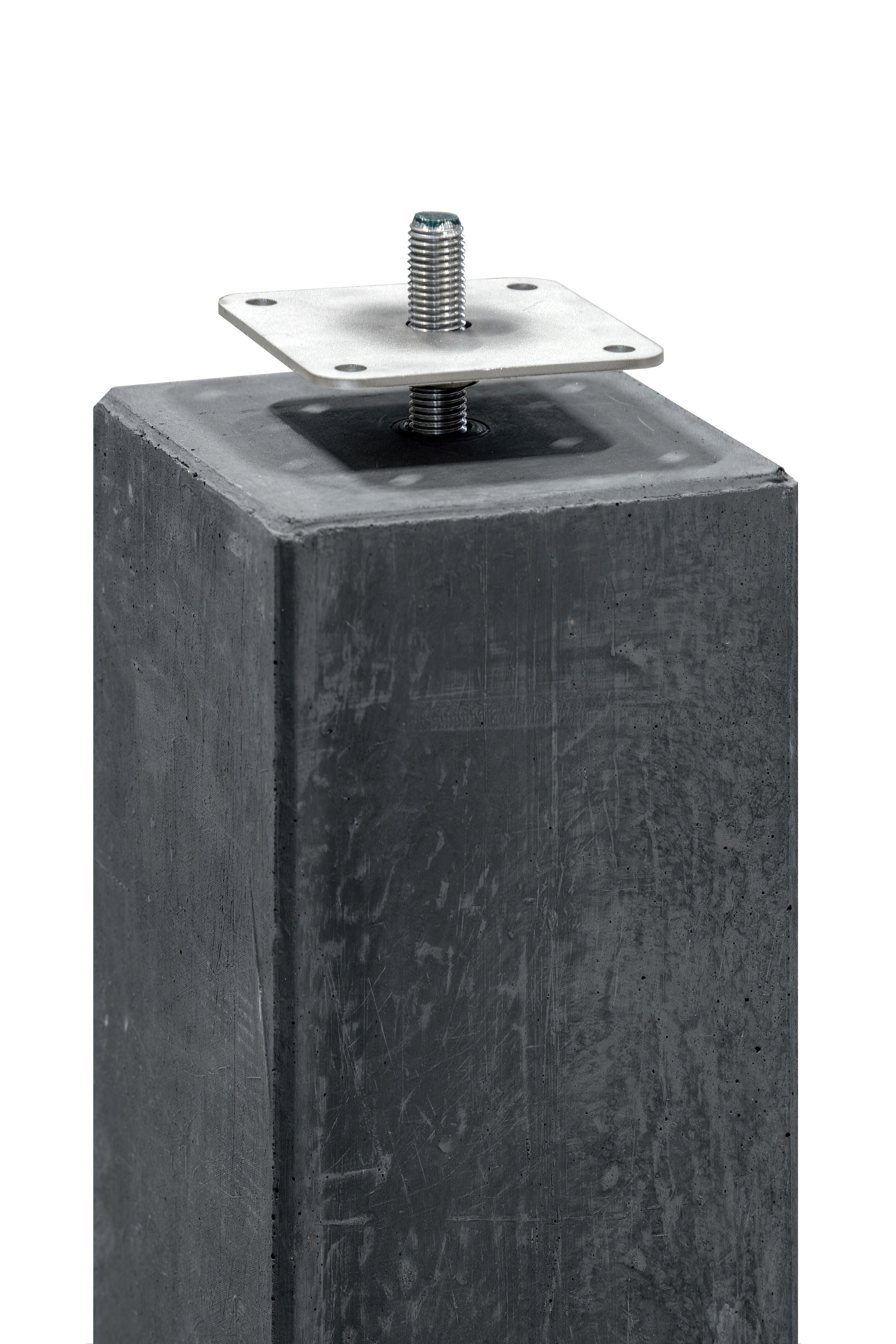 Berton© Betonfuß 15,0 x 15,0 x 60,0 cm, anthrazit, M16-Buchse, kleiner Fase