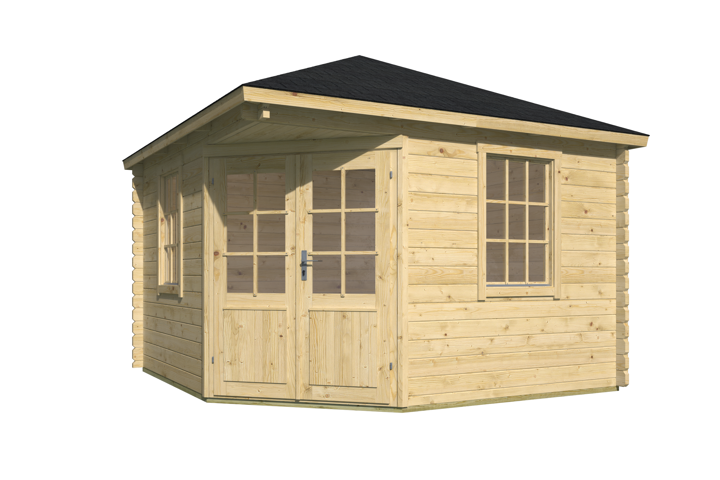 Blokhut - Tuinhuis Nilsson | 44 mm | vuren honinggeel geïmpregneerd