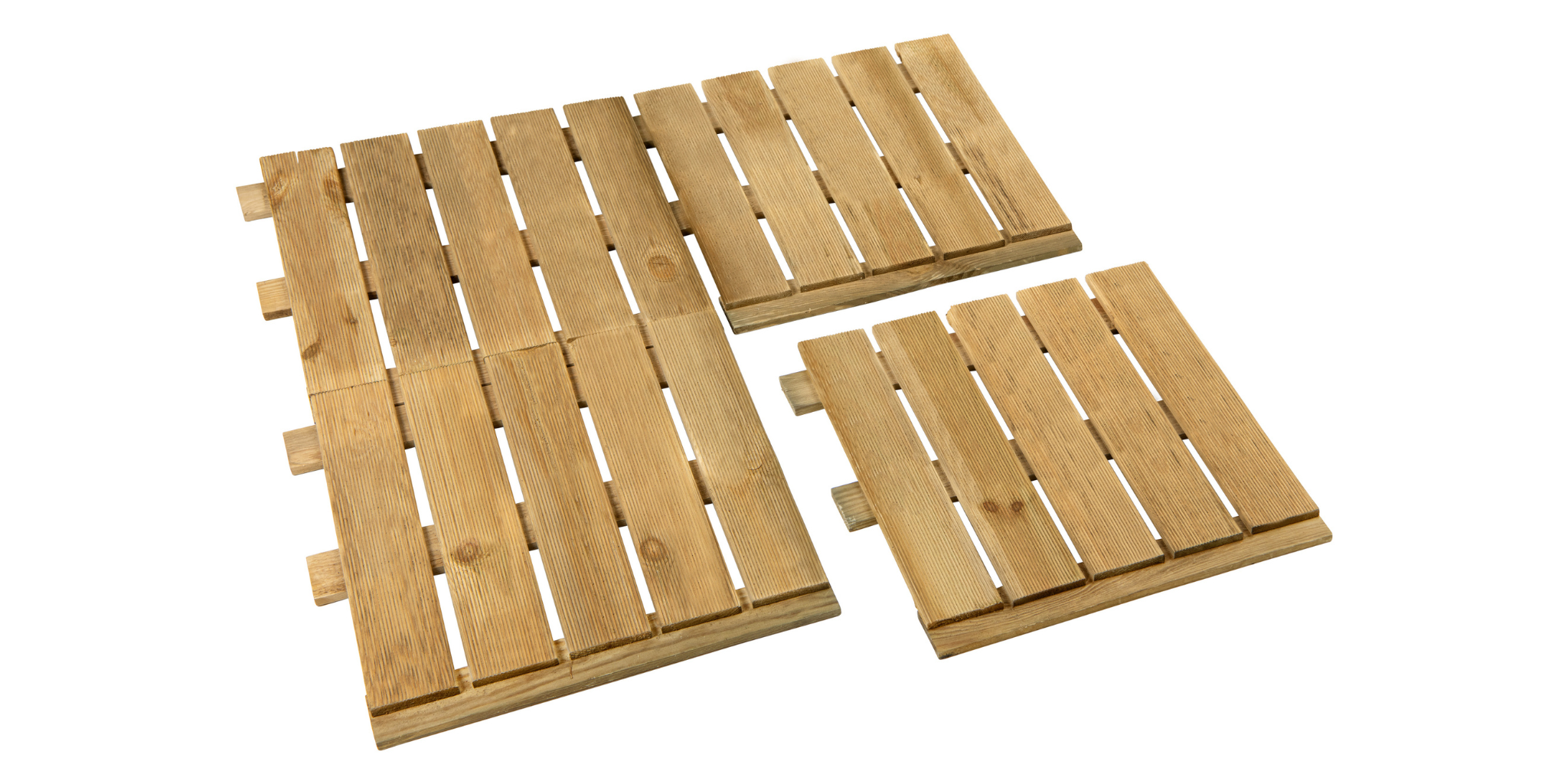 System-Holzfliese Kiefer KDI, geriffelt, Modell Egmond, 50 × 50 cm