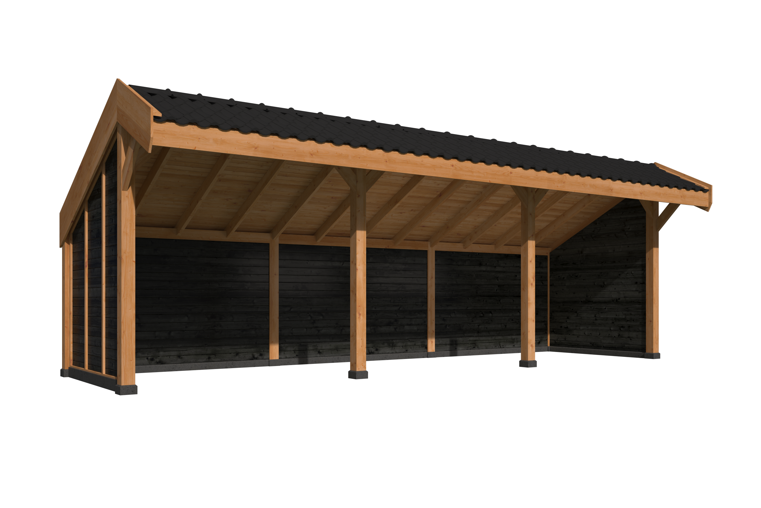 DHZ Kapschuur Boekelo Douglas 900 x 250 cm zwart geïmpregneerd