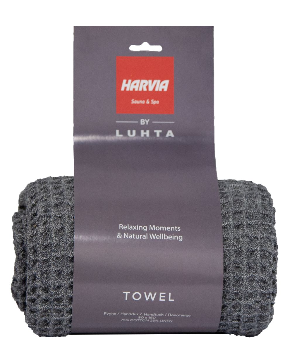 Sauna accessoire Harvia door Luhta handdoek 80x160cm grijs