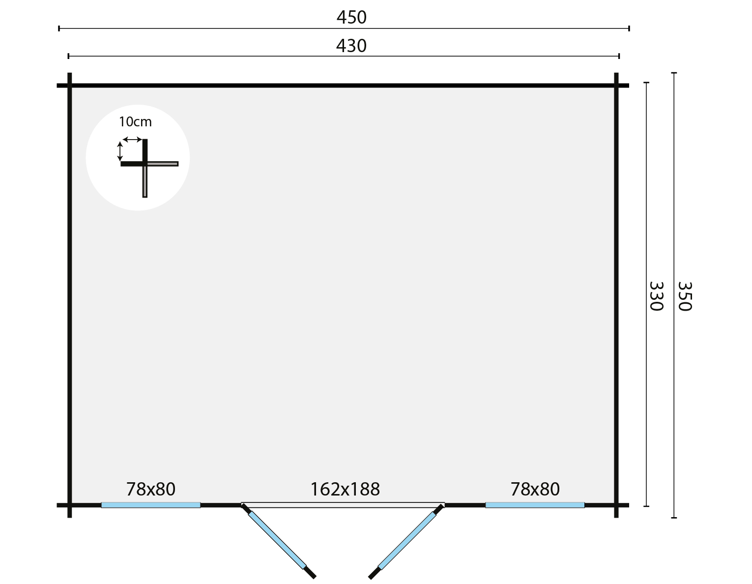 Blokhut - Tuinhuis Jenny | 40 mm | grijs geïmpregneerd Blokhut - Tuinhuis Jenny | 40 mm | grijs geïmpregneerd