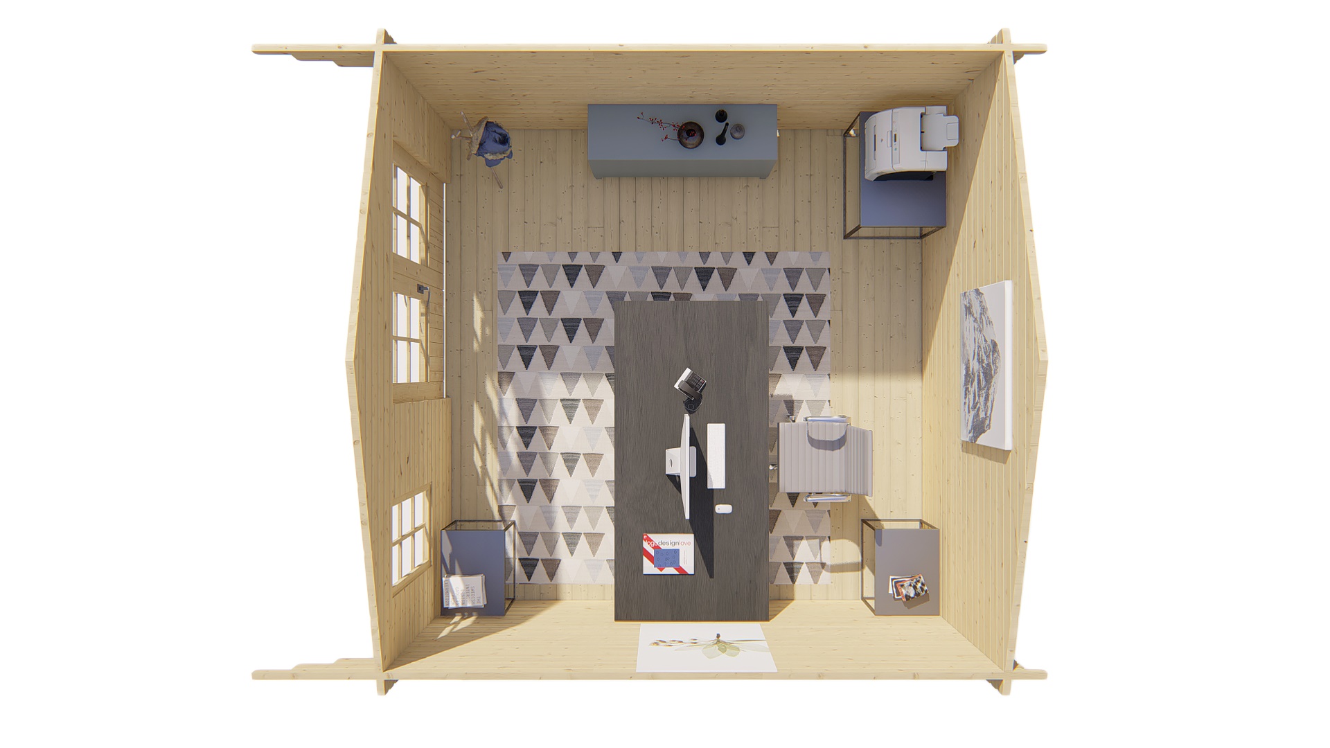 Blokhut - Tuinhuis Ulrik | 44 mm | vuren groen geïmpregneerd Blokhut - Tuinhuis Ulrik | 44 mm | vuren groen geïmpregneerd