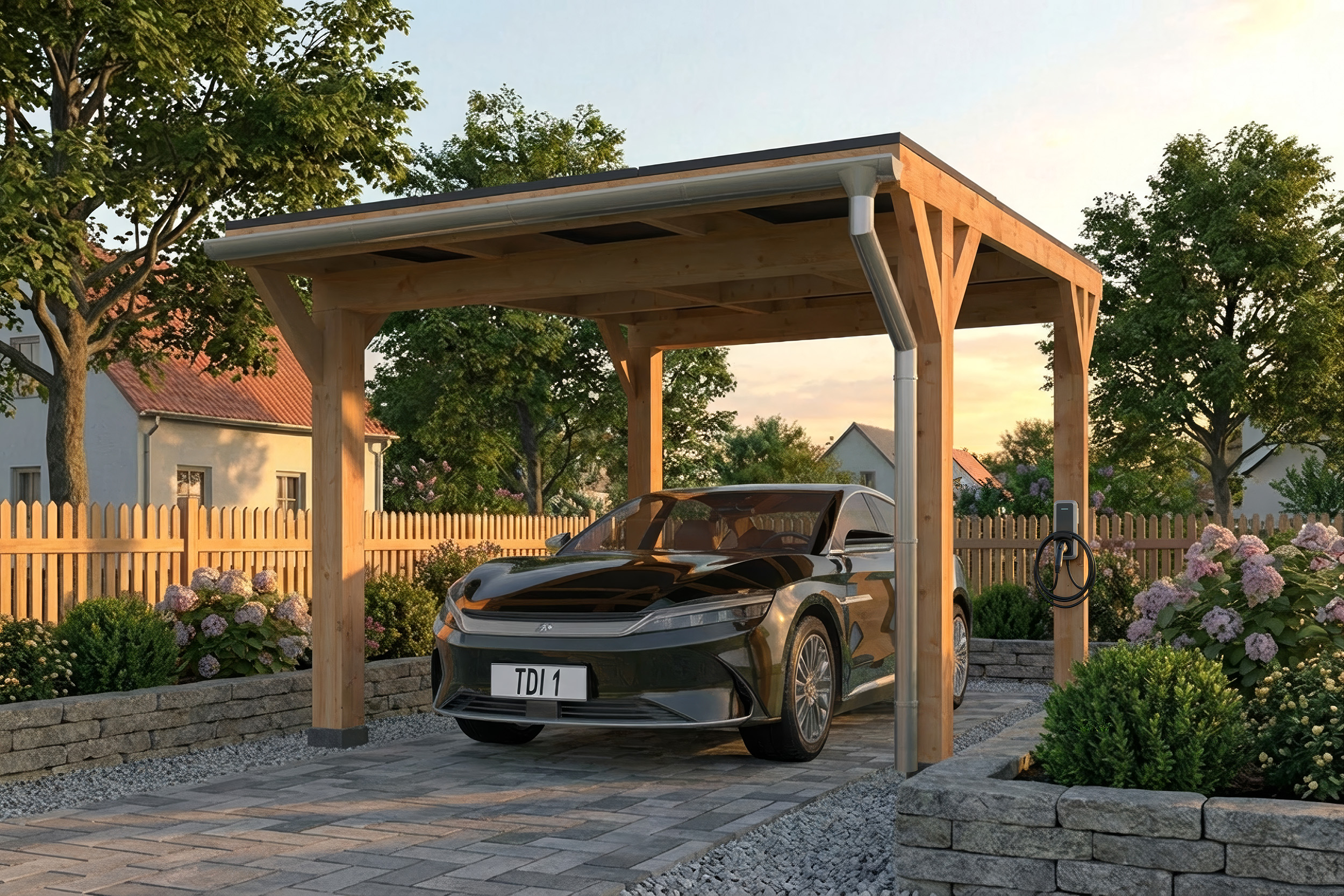 Douglas single carport for 9 solar panels