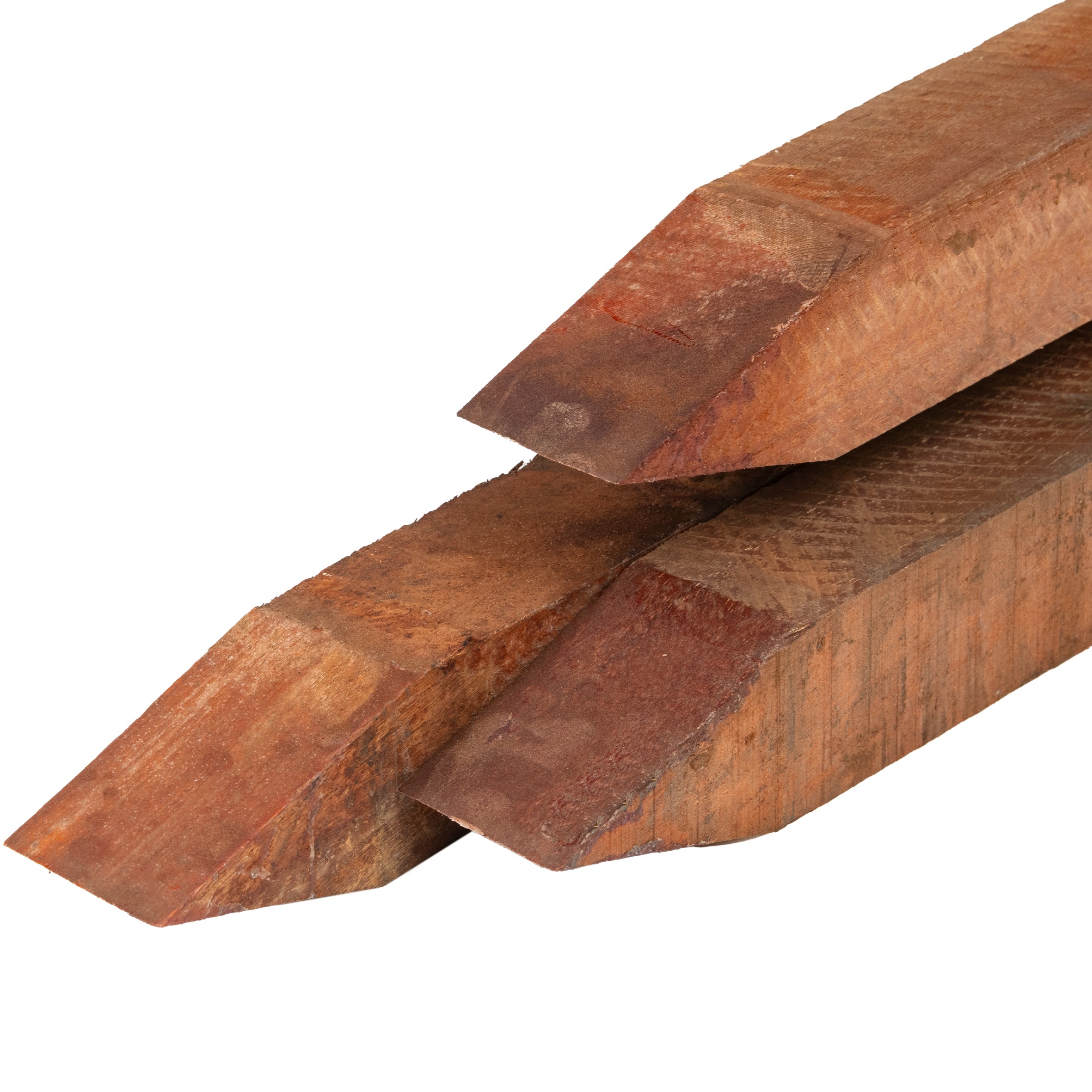 Angelim vermelho hardhout paal 4,0 x 4,0 x 60 cm fijnbezaagd, gepunt
