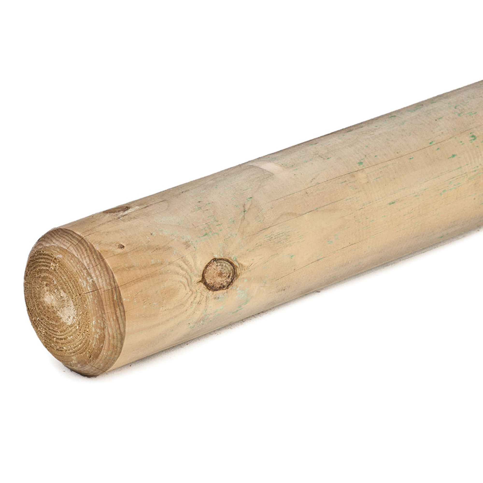 Hoofdafbeelding Grenen pallisade Ø 12,0 x 500 cm, groen geïmpregneerd, rond gefreesd, gekruind