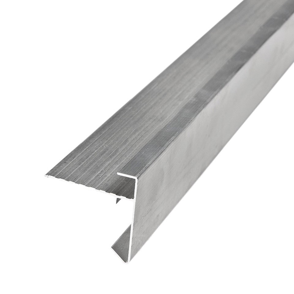 Aluminium daktrim recht 4,5 x 4,5 x 250 cm