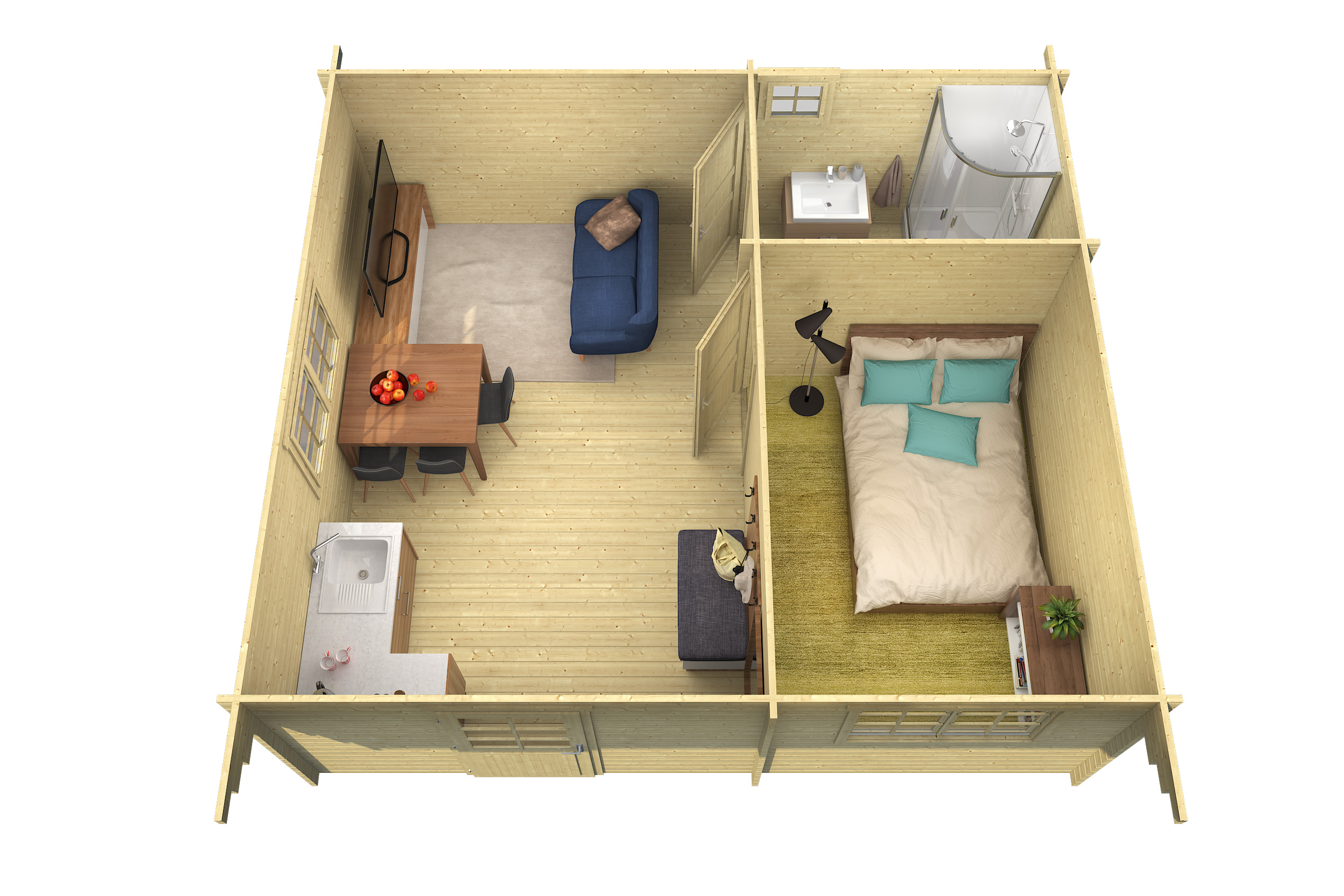 Blokhut - Tuinhuis Cantabria | 44 mm | onbehandeld
