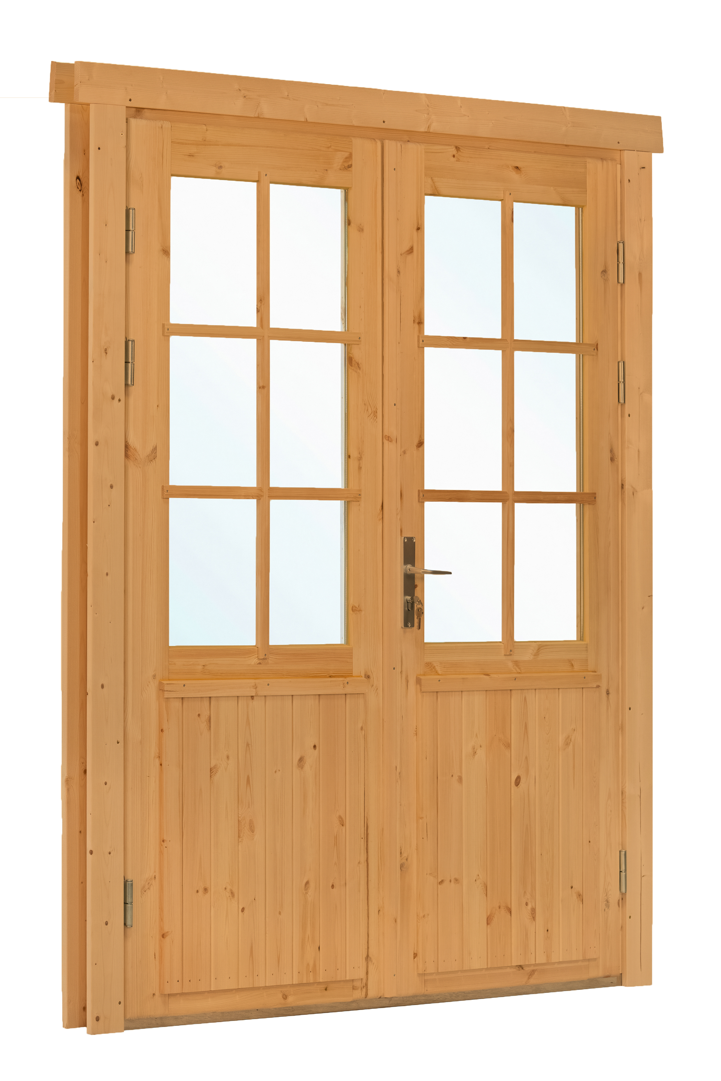 Dubbele deur+kozijn dubbel glas Deur XL 174 x 209 cm rechtsdraaiend | bruin geïmpregneerd