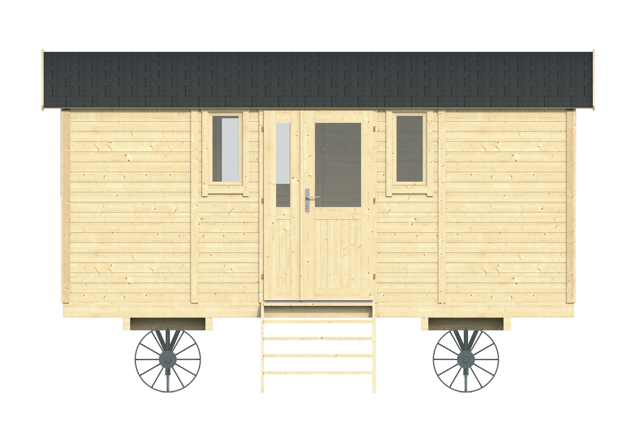 Circuswagen Patricia | 19mm | vuren onbehandeld | 480 x 240 cm | excl. onderstel