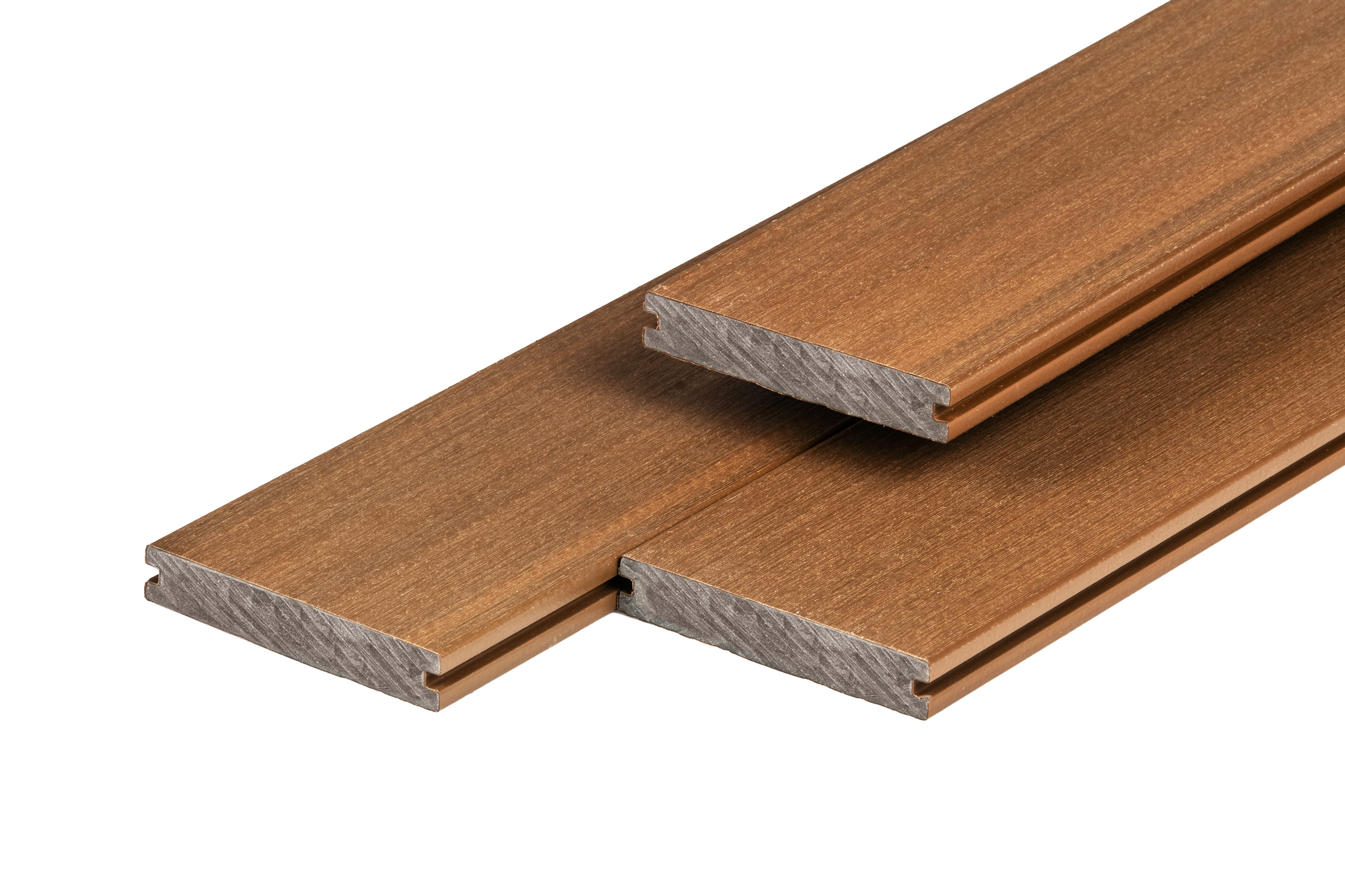 PuraShield composiet vlonderplank 2,3 x 13,8 x 300 cm, teak, massief, fijne houtnerf, clip systeem