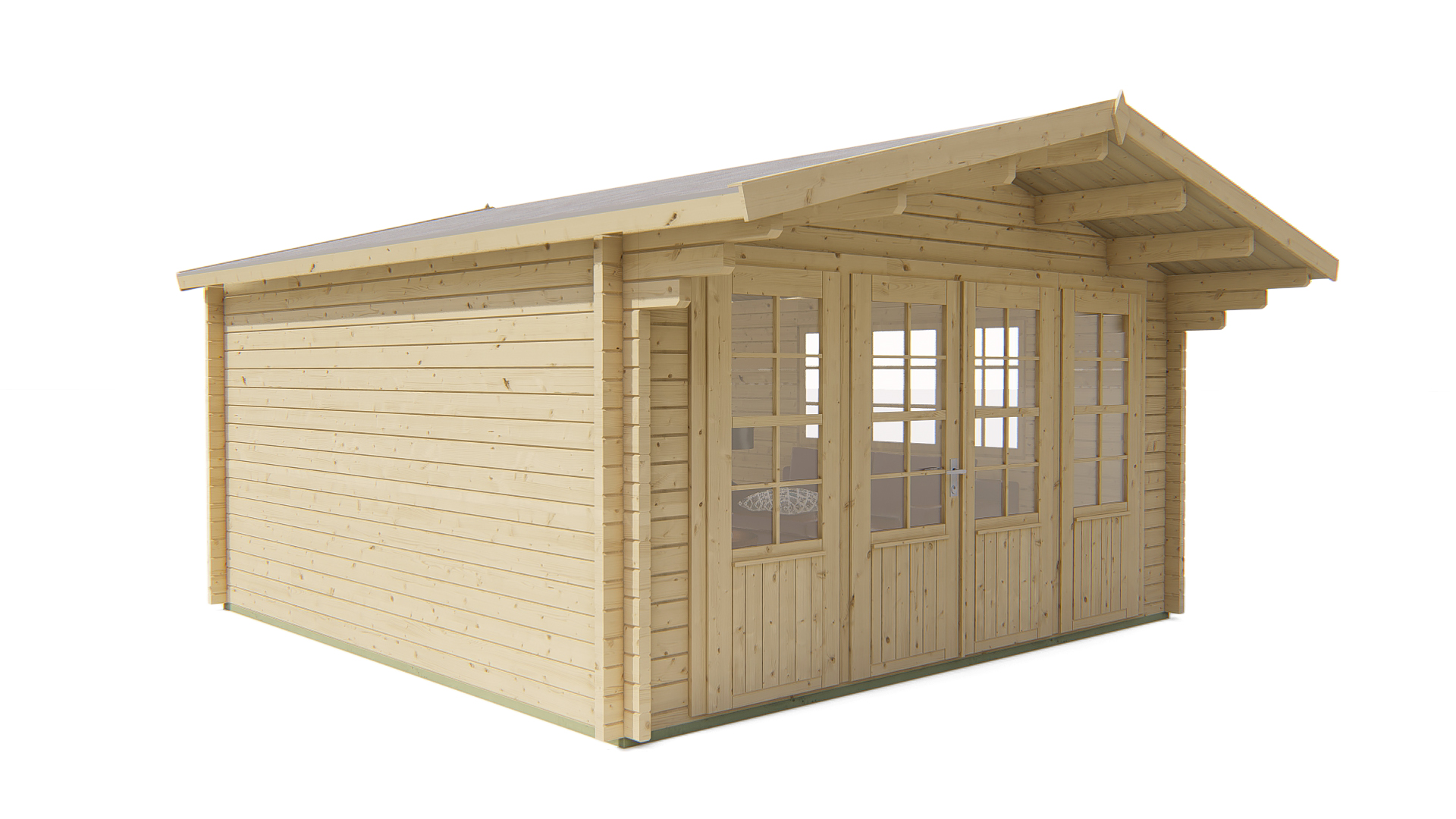 Blokhut - Tuinhuis Blackpool | 58 mm | vuren bruin geïmpregneerd