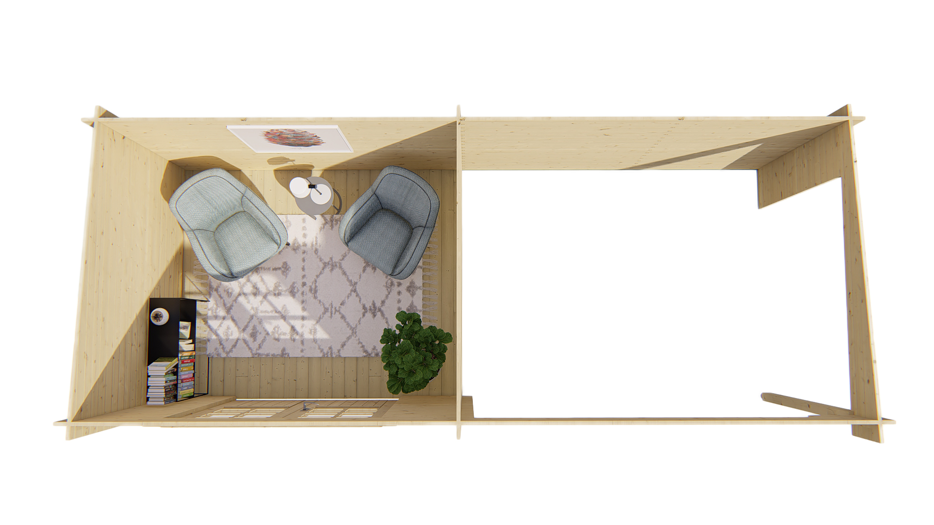 Blokhut - Tuinhuis Freddy | 28 mm | vuren honinggeel geïmpregneerd Blokhut - Tuinhuis Freddy | 28 mm | vuren honinggeel geïmpregneerd